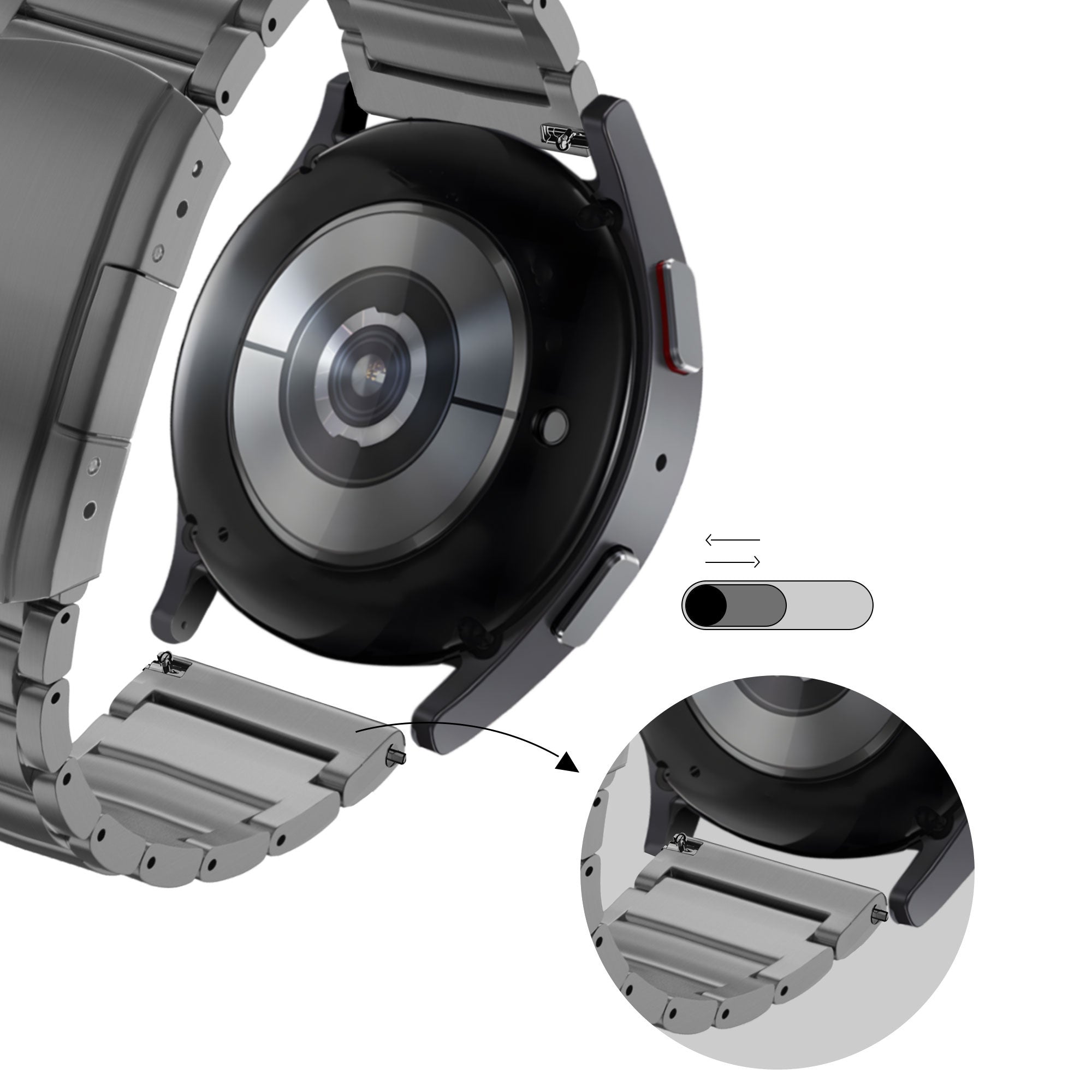 Bandz Bracelet titane 'Classic' Redmi Watch 5 Active (graphite)
