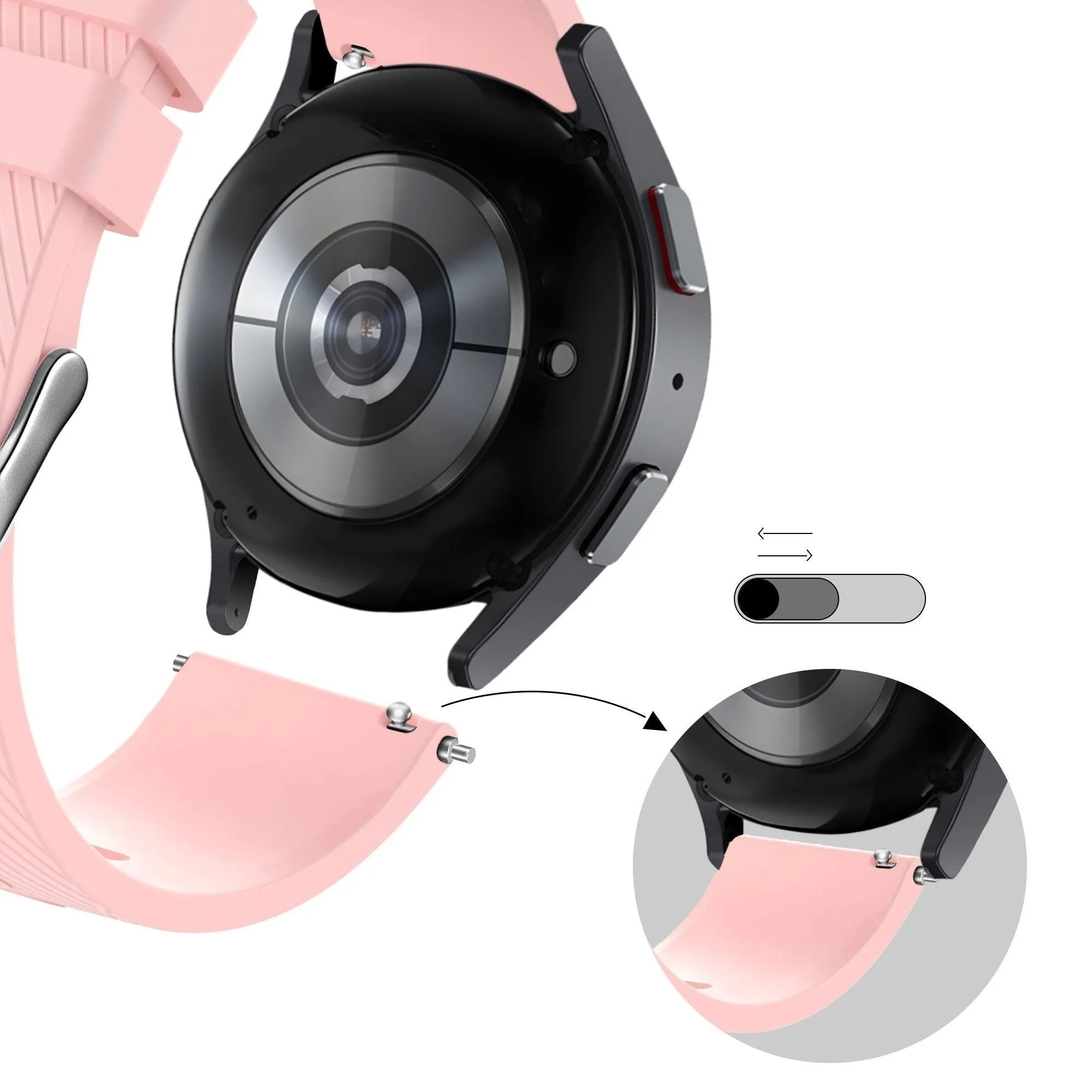 Bandz Amazfit Bip 6 Silicone Strap 'Deluxe' (Pink)