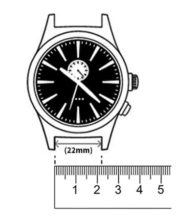 Watch Strap Hybrid Leather 22mm - Quick Release (Black)