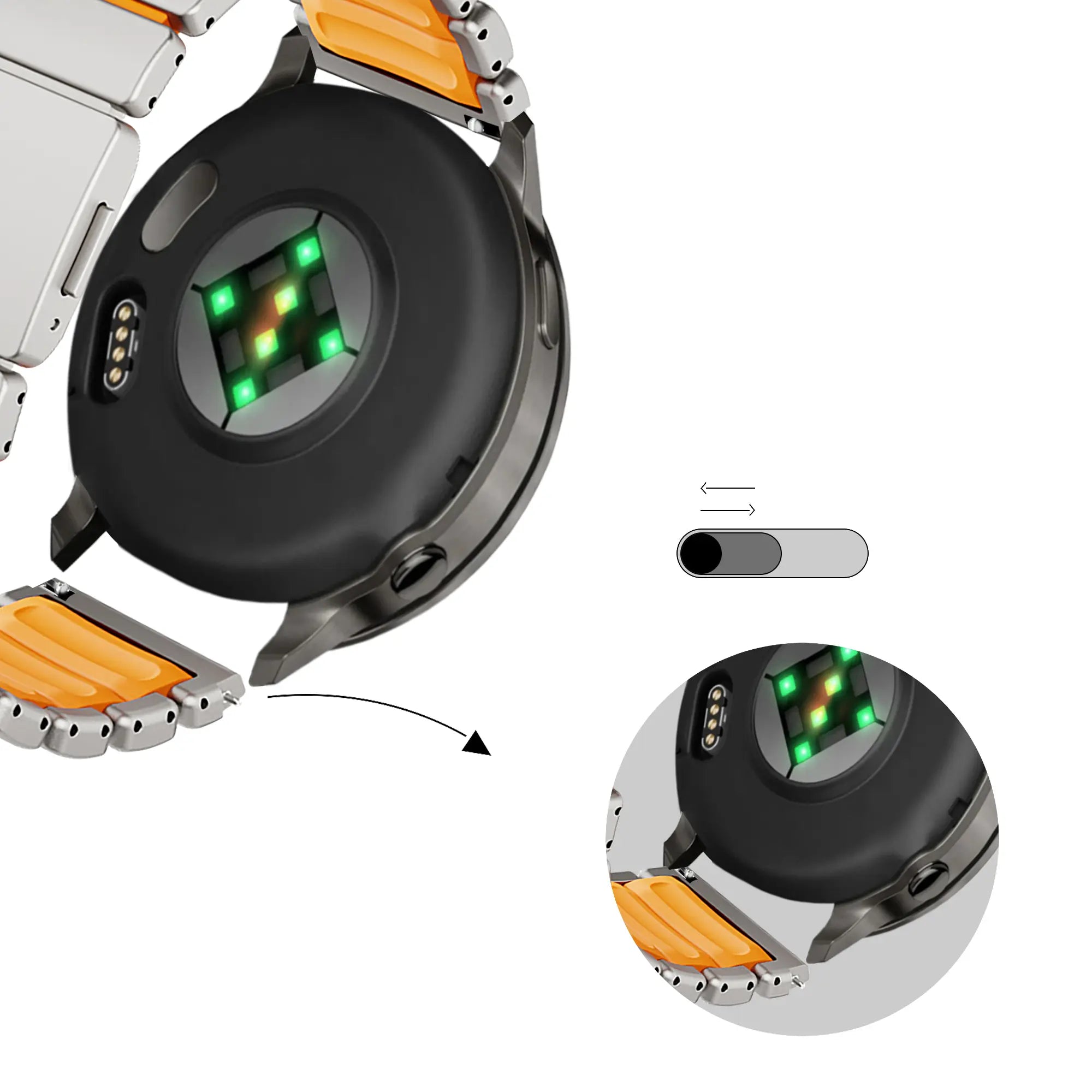 Bandz Bracelet titane 'Hybrid' Suunto Run (titane/orange)
