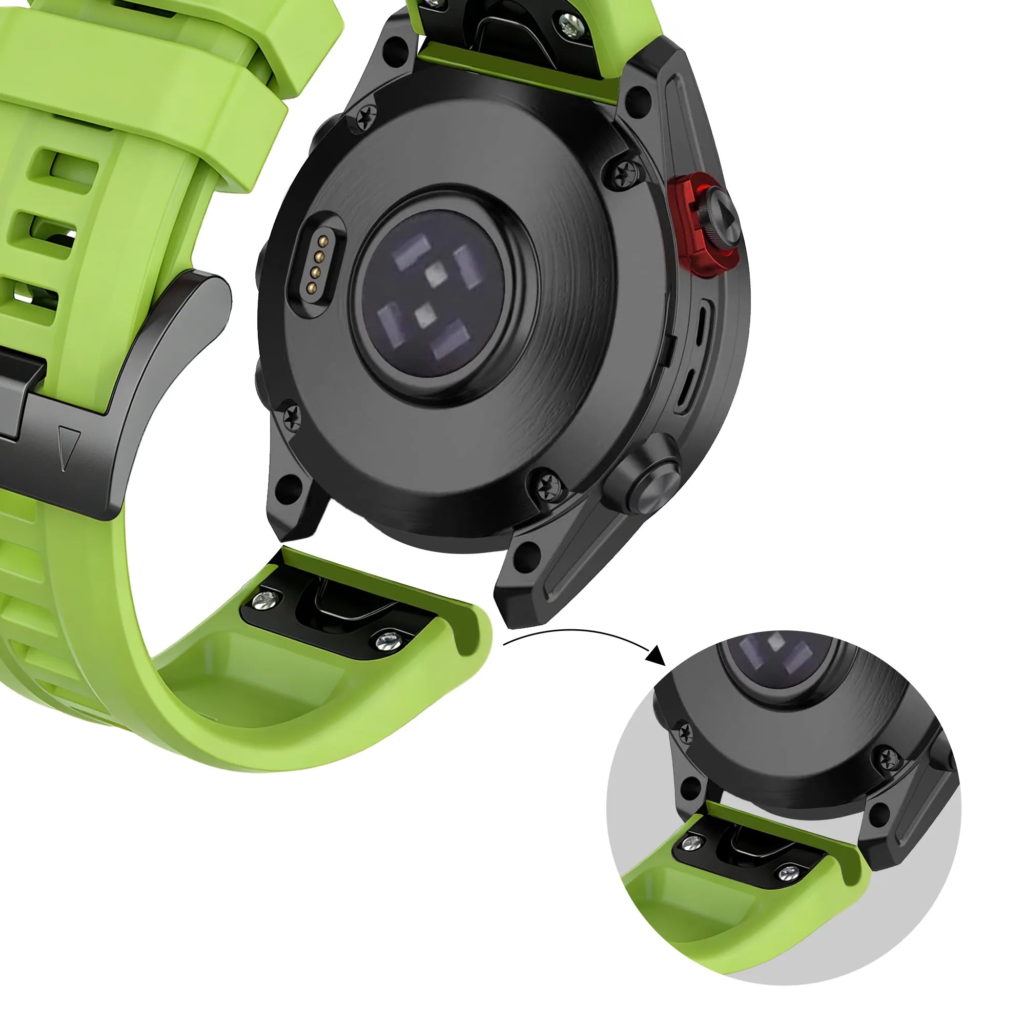 Bandz Bracelet silicone 'Classic' Garmin Approach S70 - 42mm (verte clair)