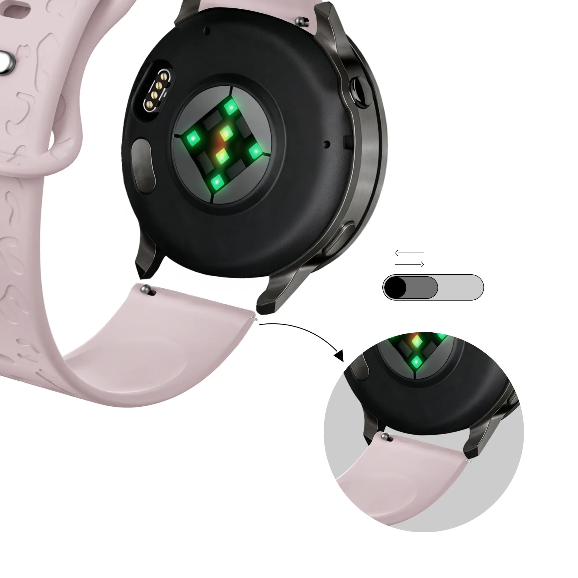 Bandz Garmin Venu 2 Plus Silicone Strap 'Leopard' (Pink)