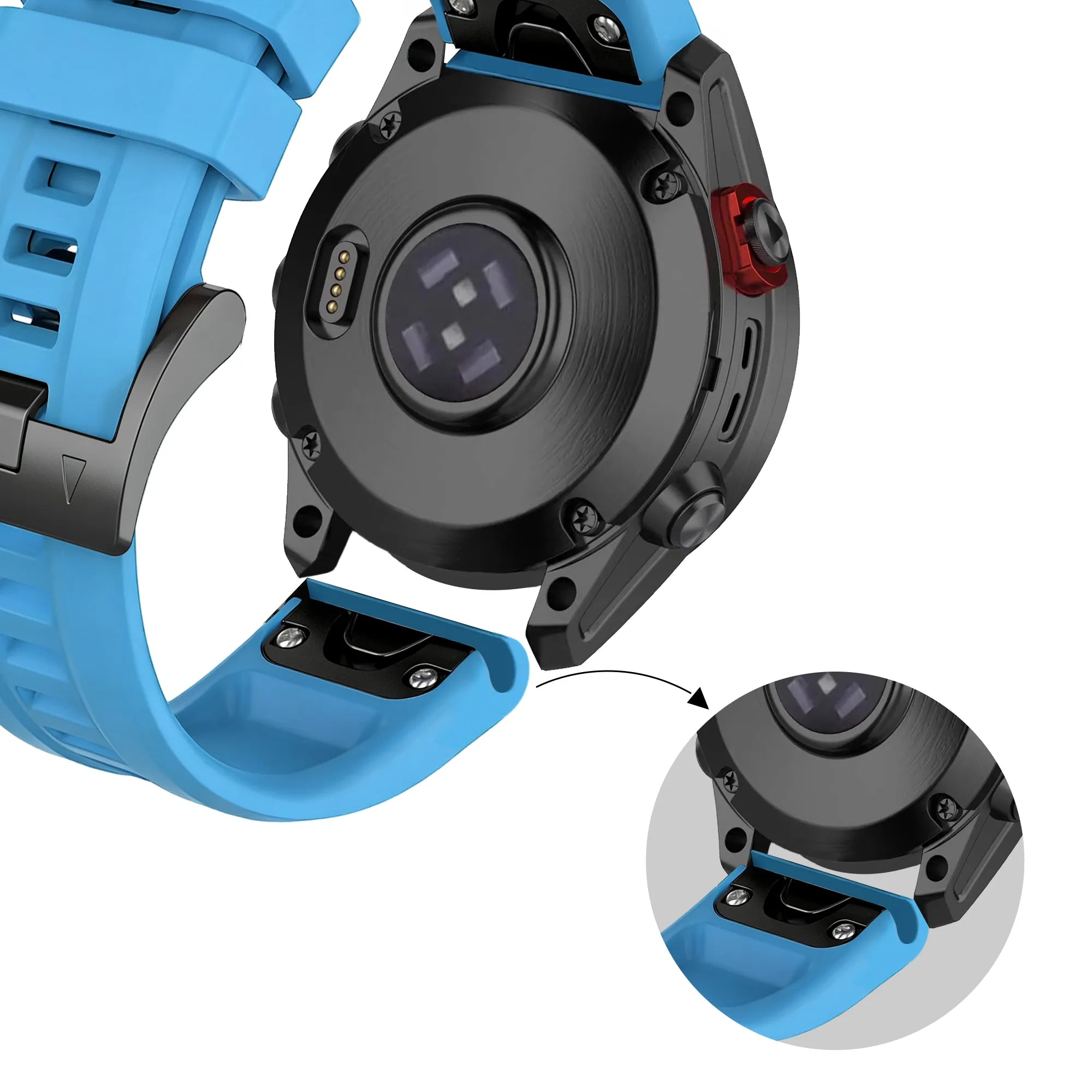 Bandz Bracelet silicone 'Classic' Garmin D2 Mach 1 Pro (bleu ciel)