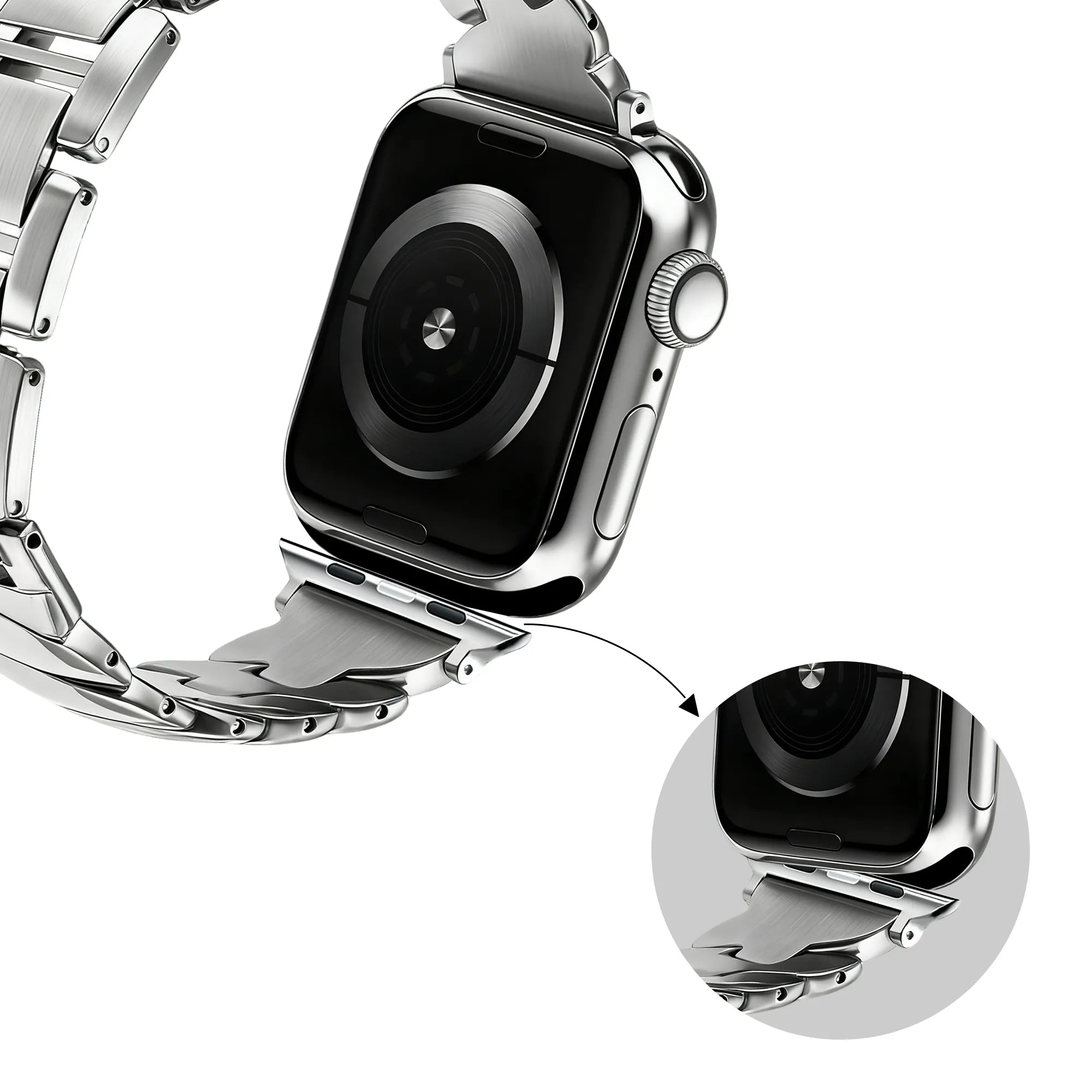 Bandz Bracelet acier premium 'Twisted' Apple Watch (argent)