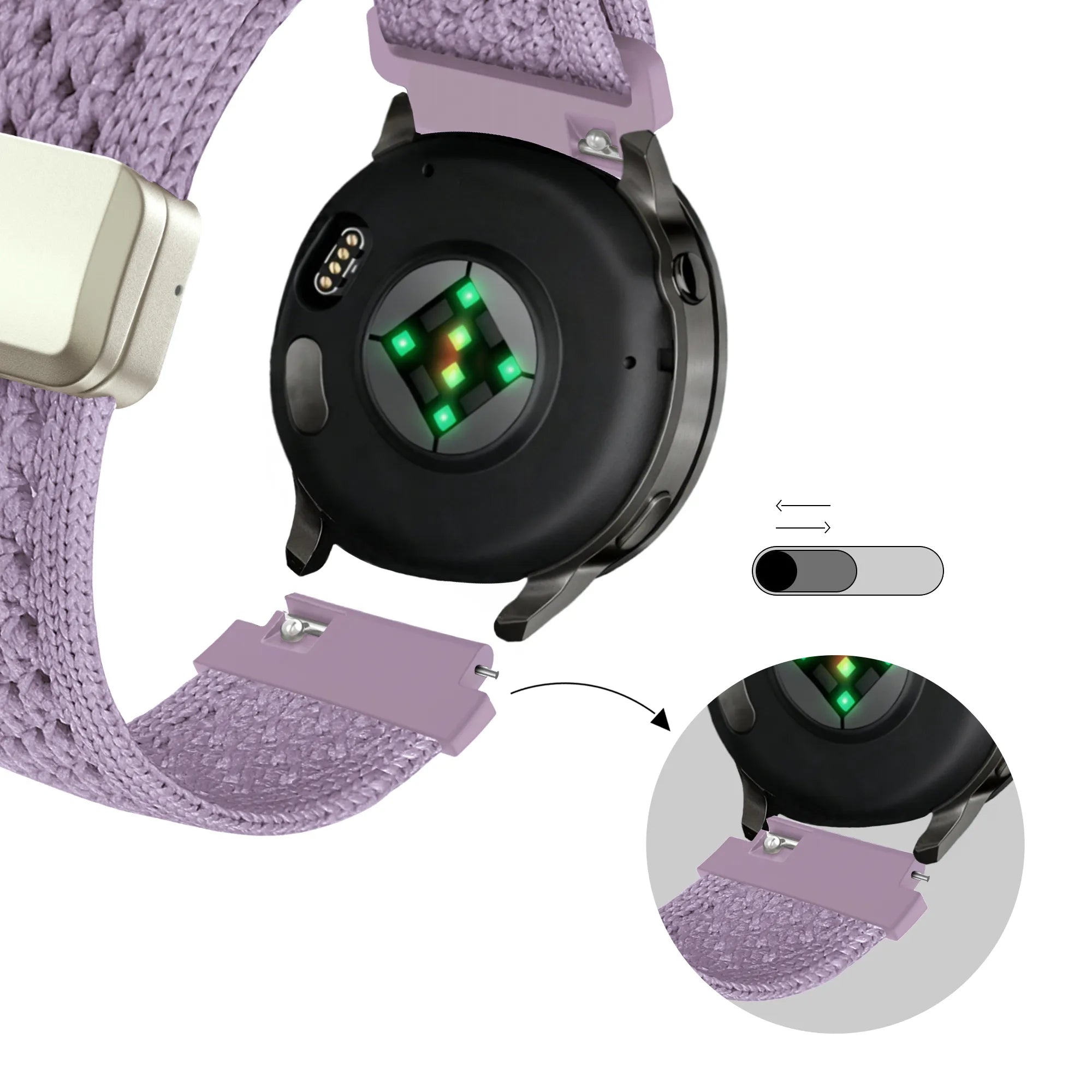 Bandz Bracelet nylon Vintage Garmin Venu 2s (mauve)
