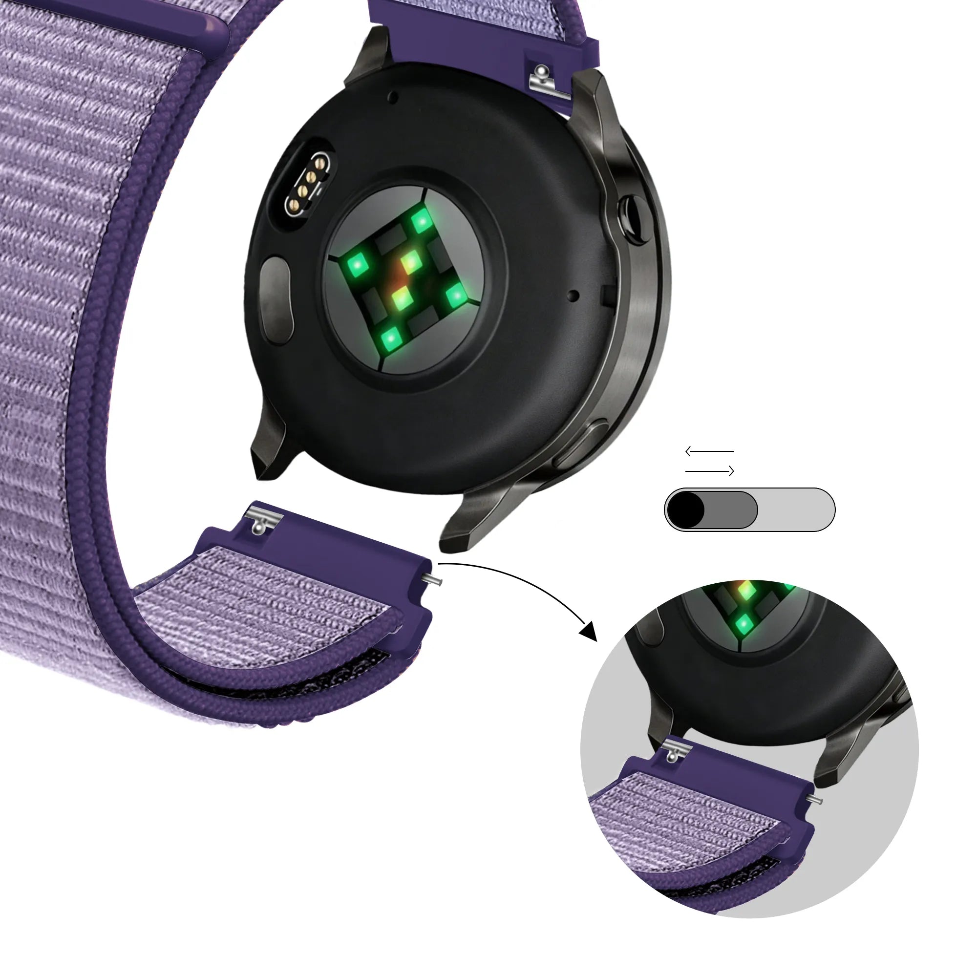 Bandz Bracelet nylon Garmin Forerunner 570 - 42mm (bleu)