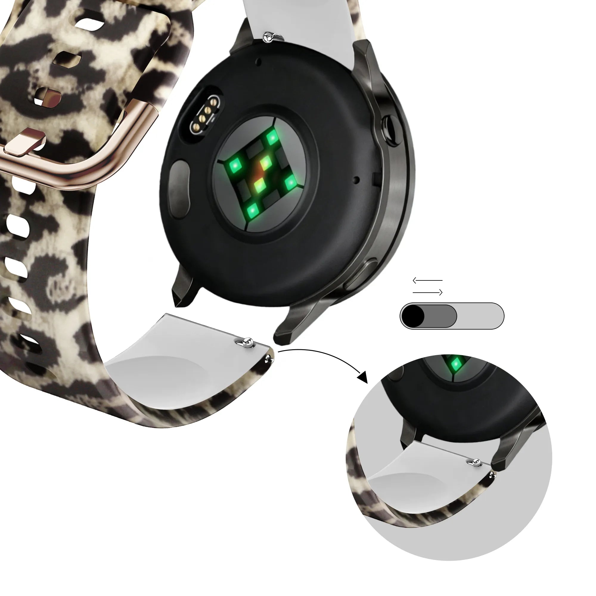 Bandz Bracelet silicone Garmin Forerunner 255s 'Léopard'