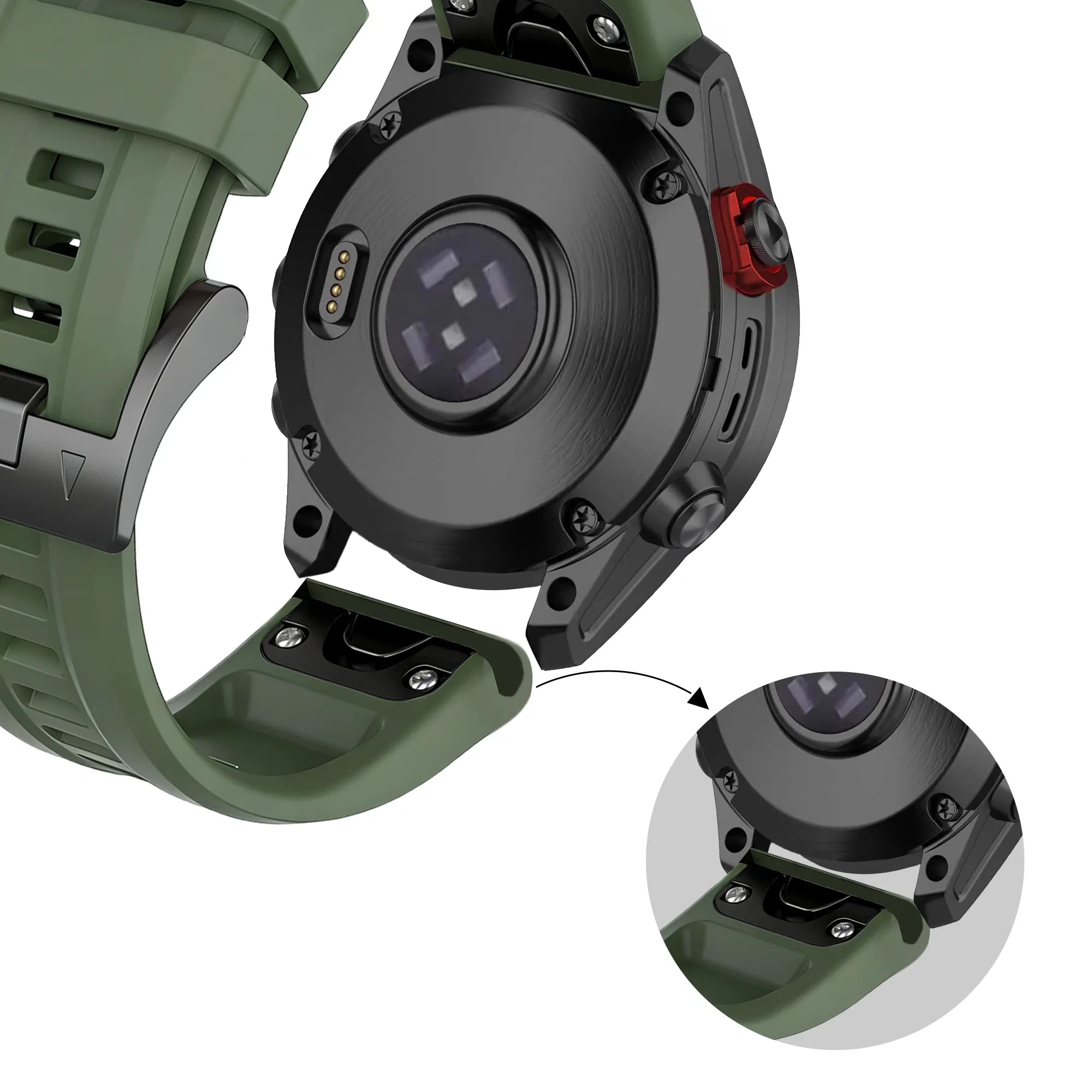Bandz Garmin Fenix 5s / 6s Silicone Strap 'Classic' (Green)