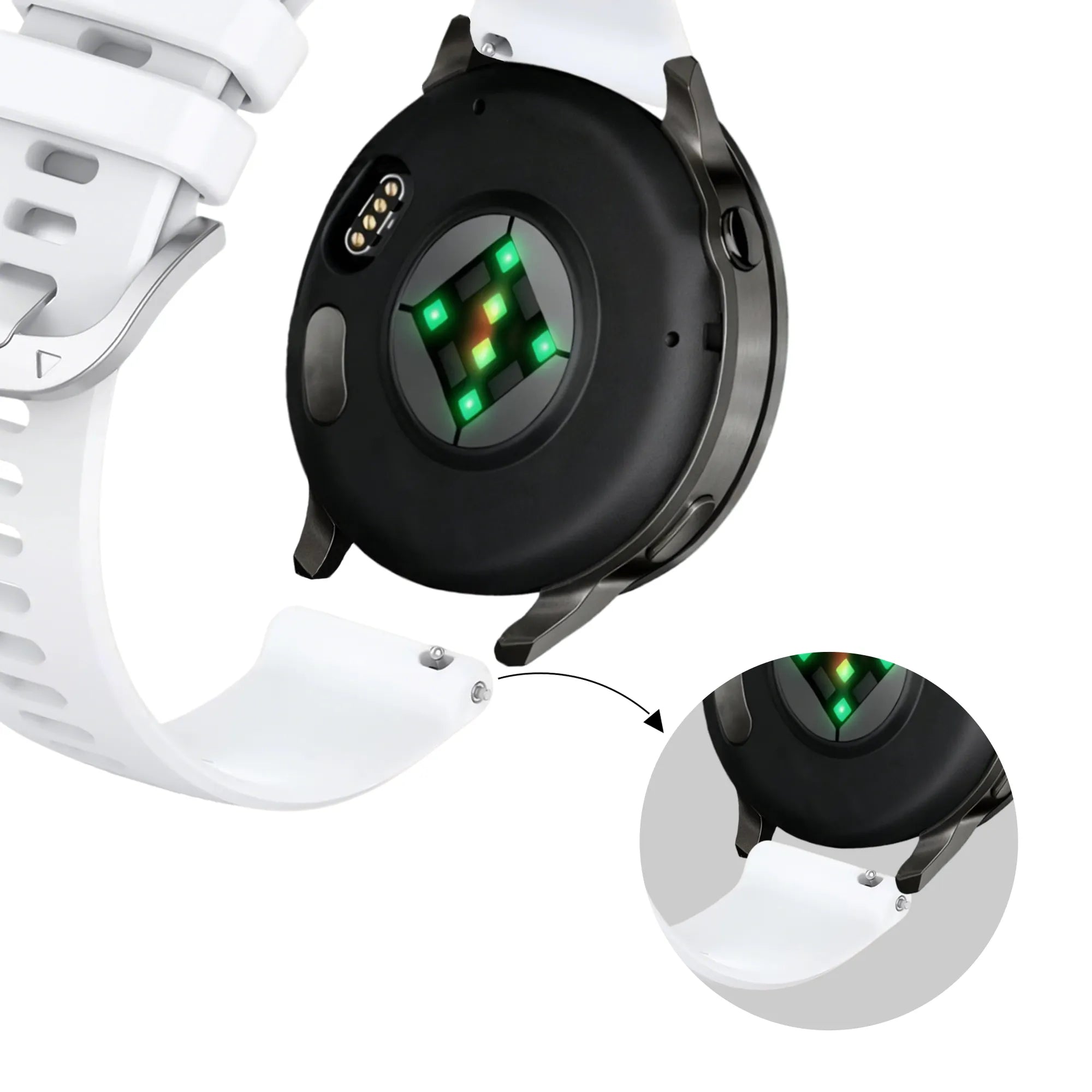 Bandz Bracelet silicone 'Classic' Garmin Vivoactive 4s (blanc)
