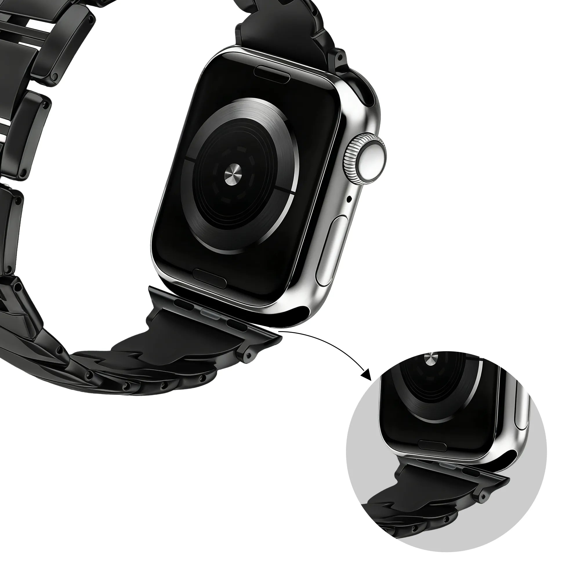 Bandz Bracelet acier premium 'Twisted' Apple Watch (noir)