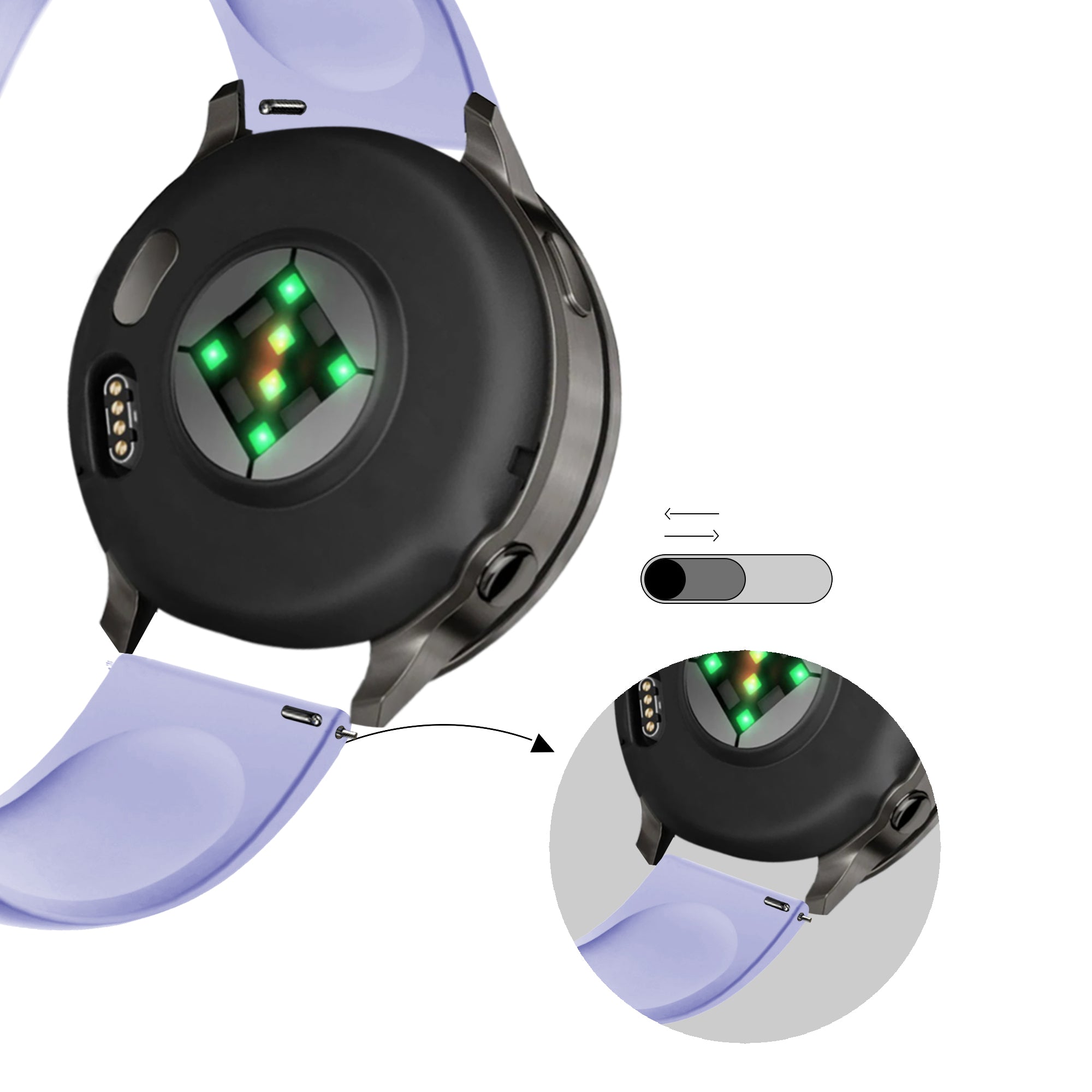 Bandz Bracelet sport 'Deluxe' Garmin Vivomove 3s (lilas)