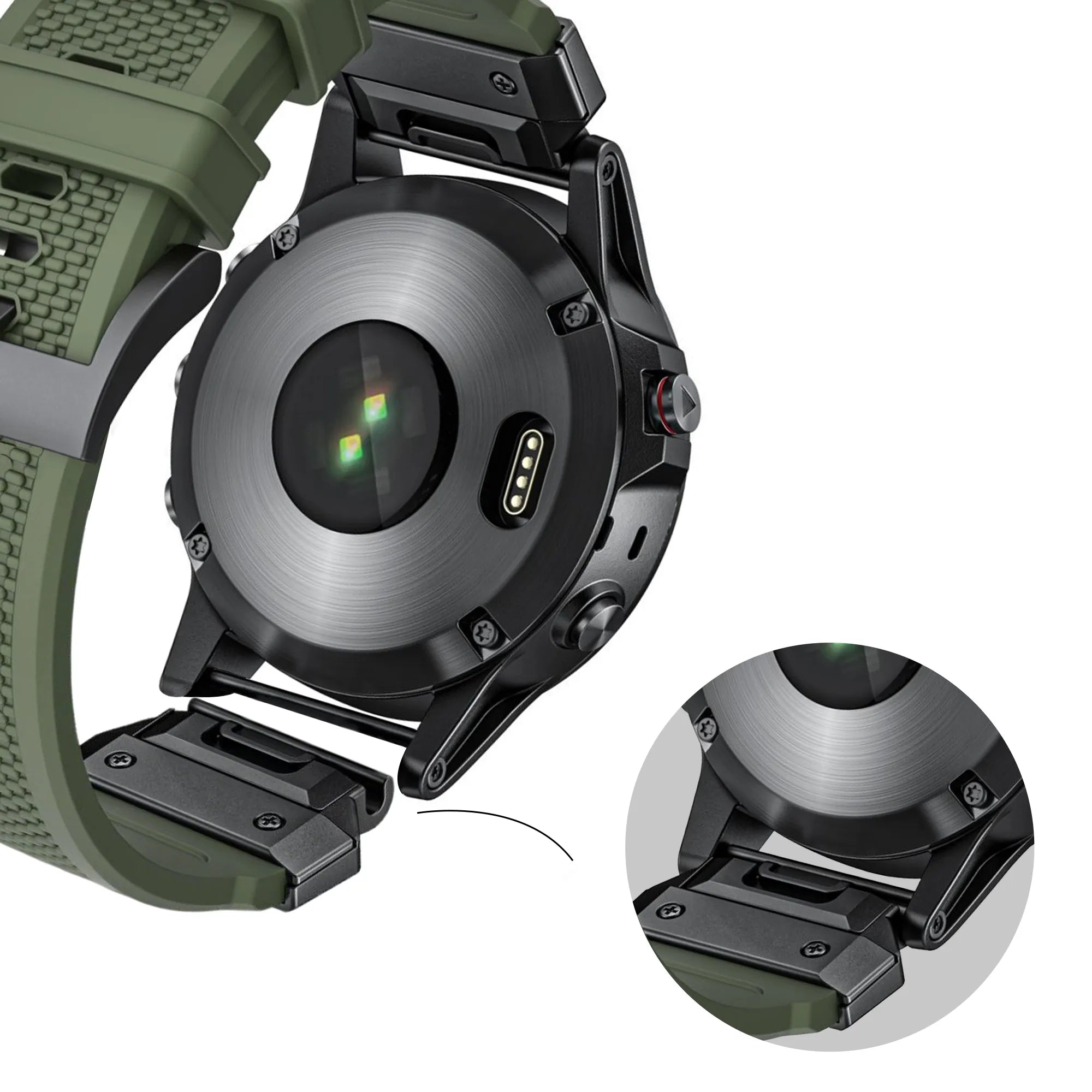 Bandz Garmin Fenix 8 - 47mm Silicone Strap 'Explorer' (Green)