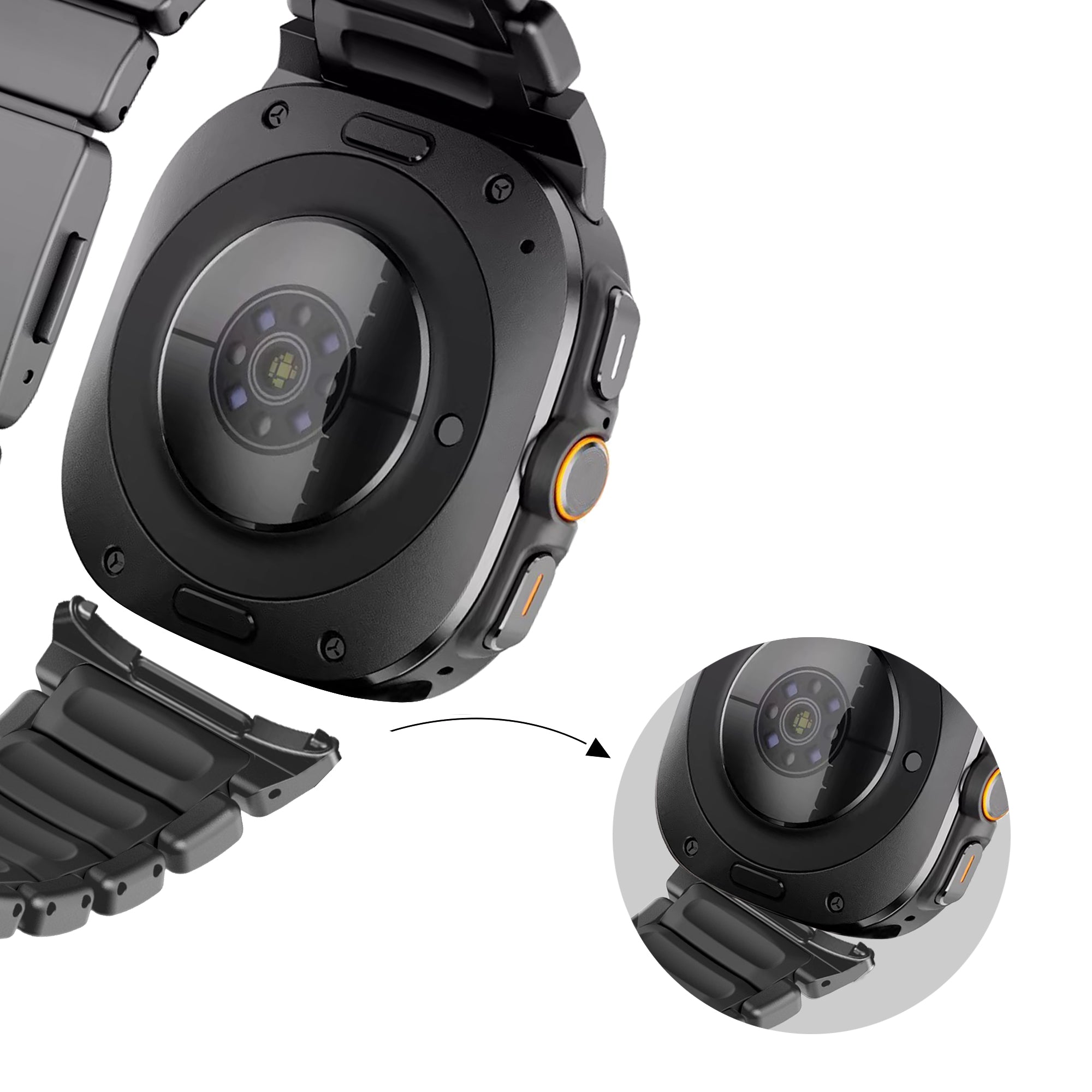 Bandz Bracelet titane 'Hybrid' Samsung Galaxy Watch Ultra 2 (noir)