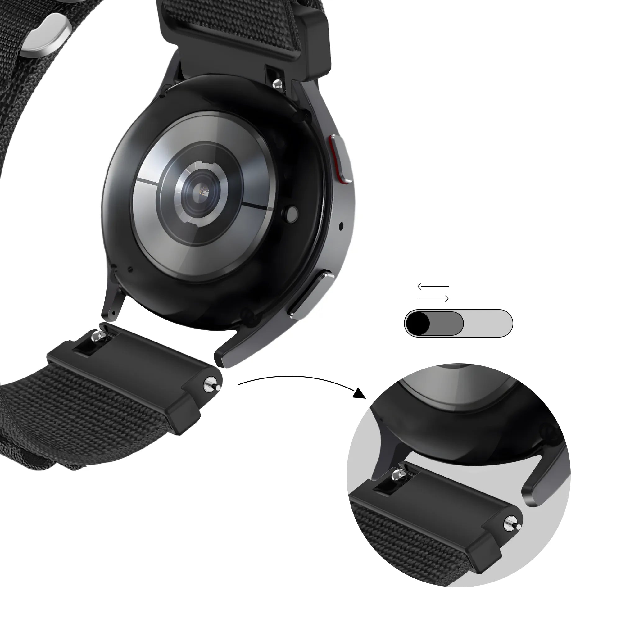 Bandz Huawei Watch GT 3 Pro 43mm Alpine Nylon Strap (Black)