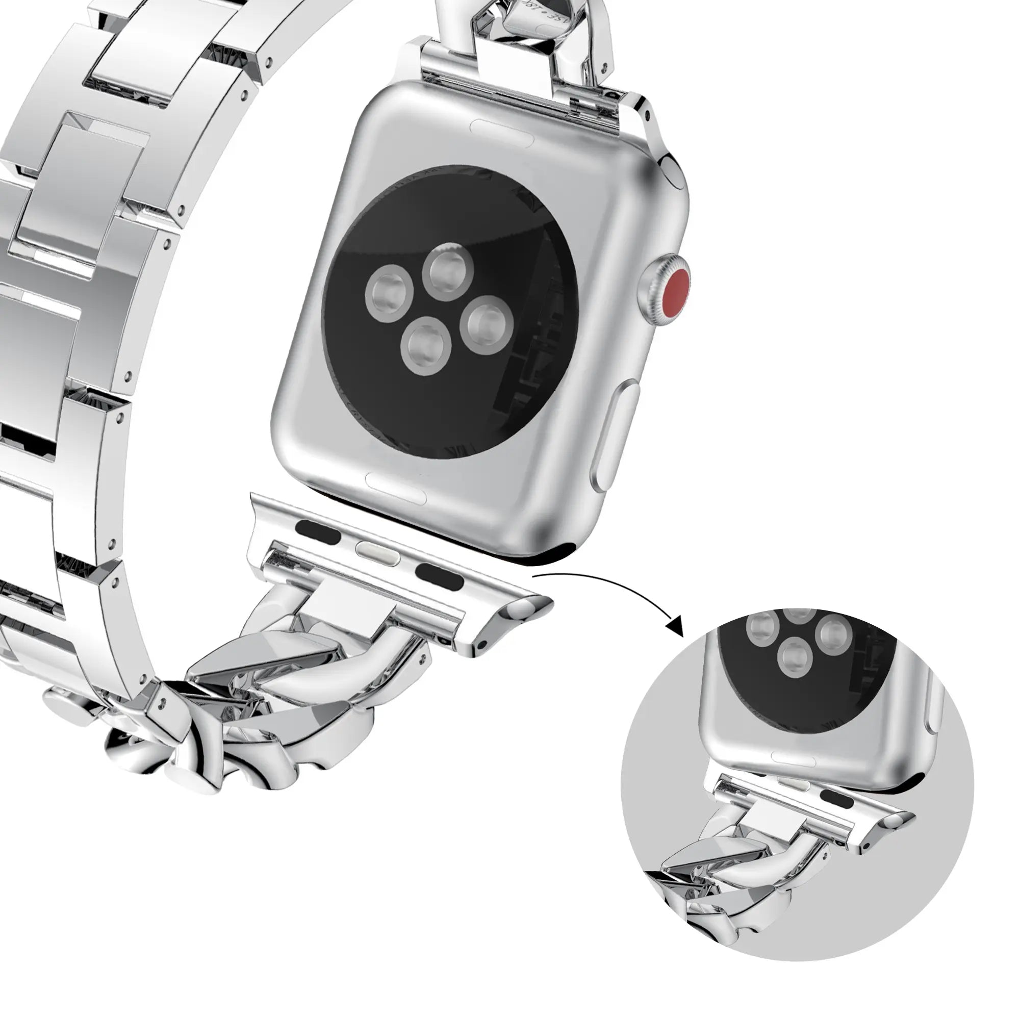 Bandz Bracelet chain diamond Apple Watch (argent)