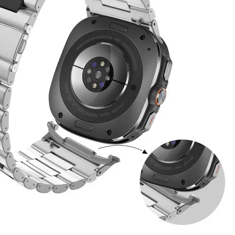 Bandz Bracelet à maillons en acier 'Deluxe' Samsung Galaxy Watch Ultra (argent/noir)