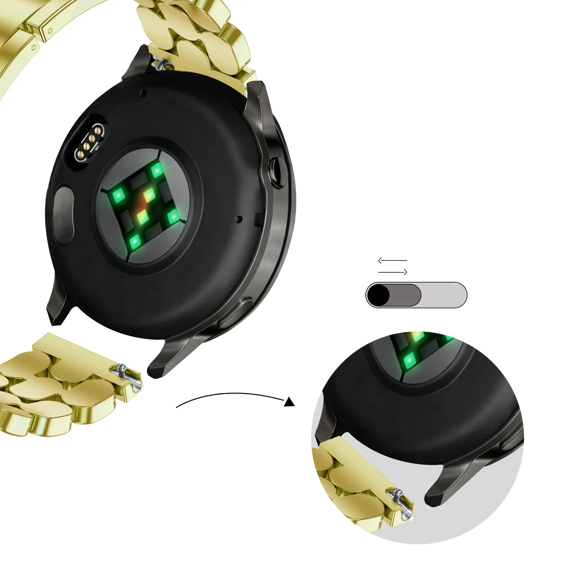 Bandz Bracelet acier 'Oval' Garmin Venu 3s (or)