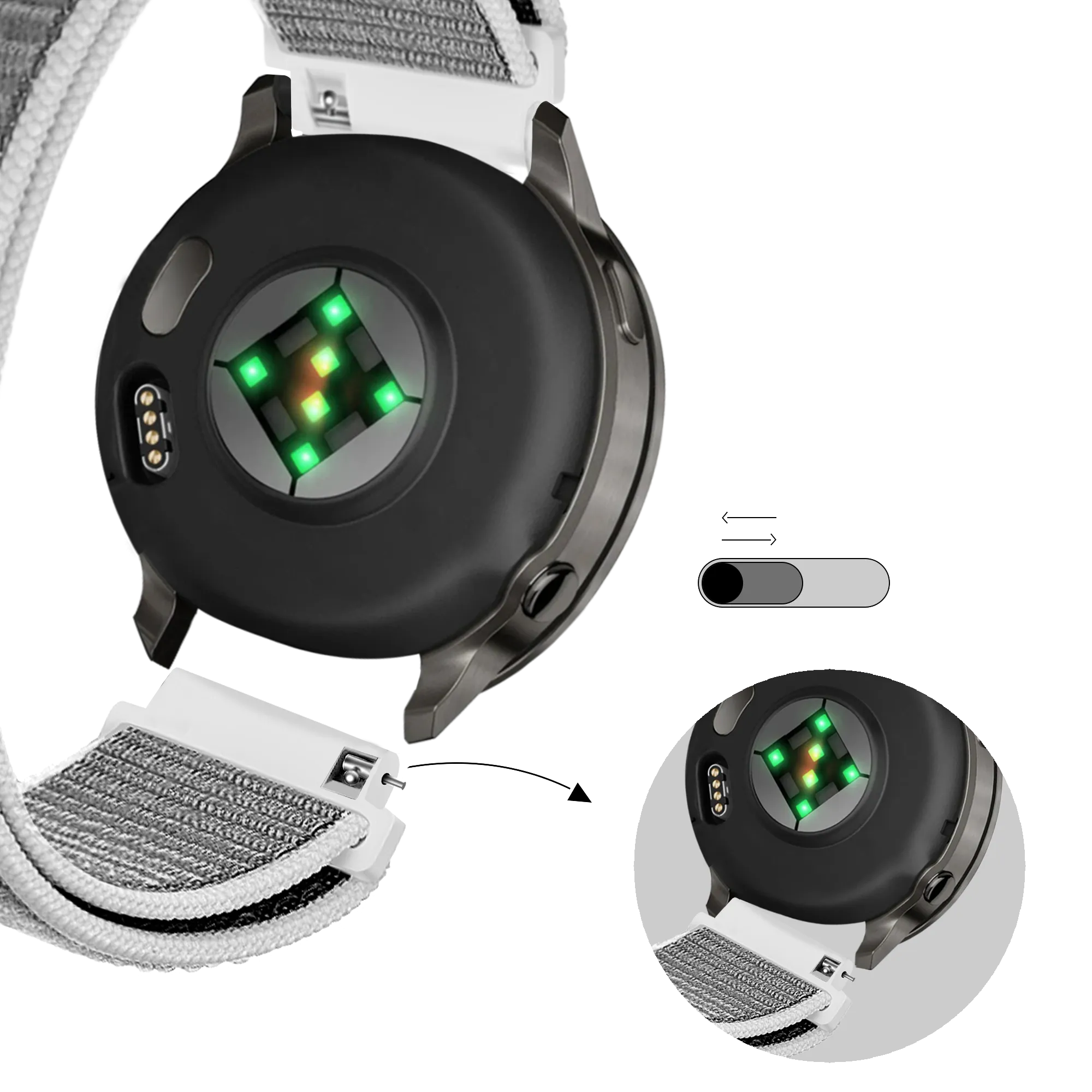 Bandz Garmin Forerunner 265 Nylon Loop Strap (Seashell)
