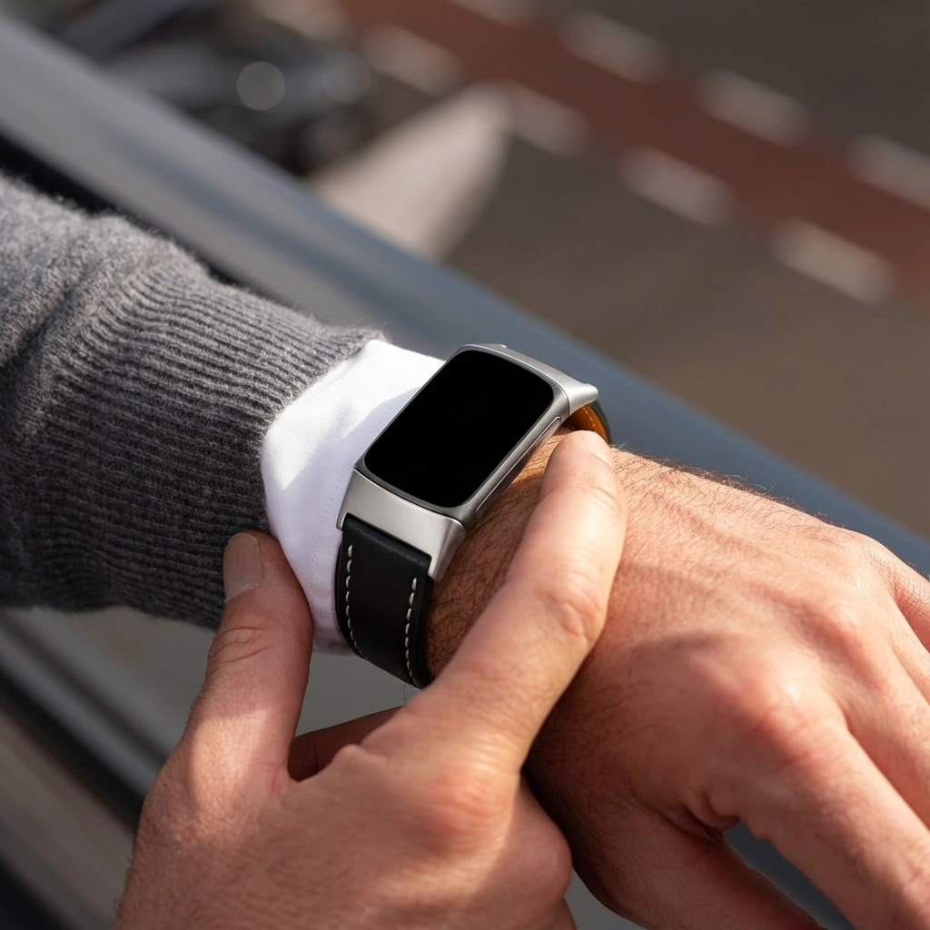 Bracelet cuir moderne Fitbit Charge 5 (noir)