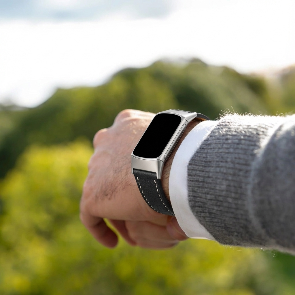 Bracelet cuir moderne Fitbit Charge 5 (noir)