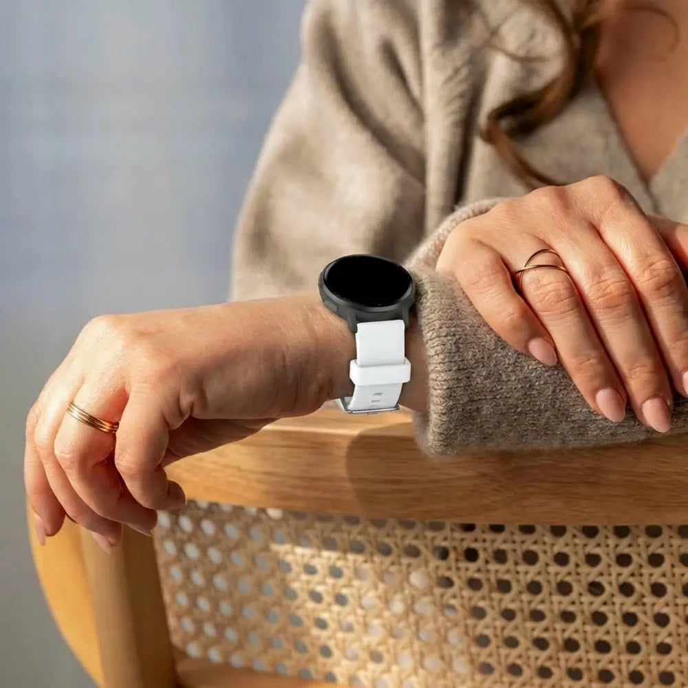 Bracelet silicone classique Garmin Vivoactive 5 (blanc)