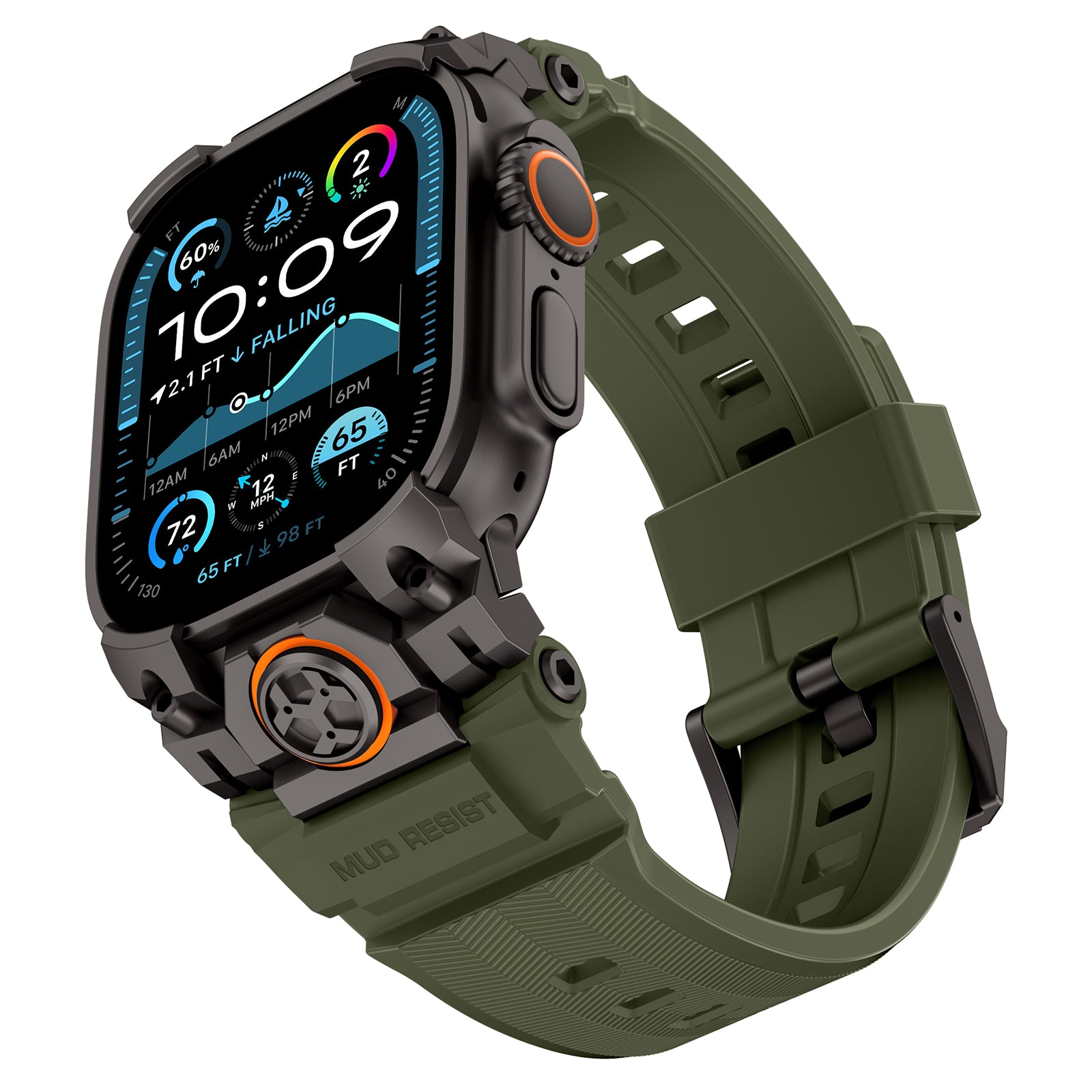 Bracelet silicone 'Cuatro garras' Apple Watch (vert)
