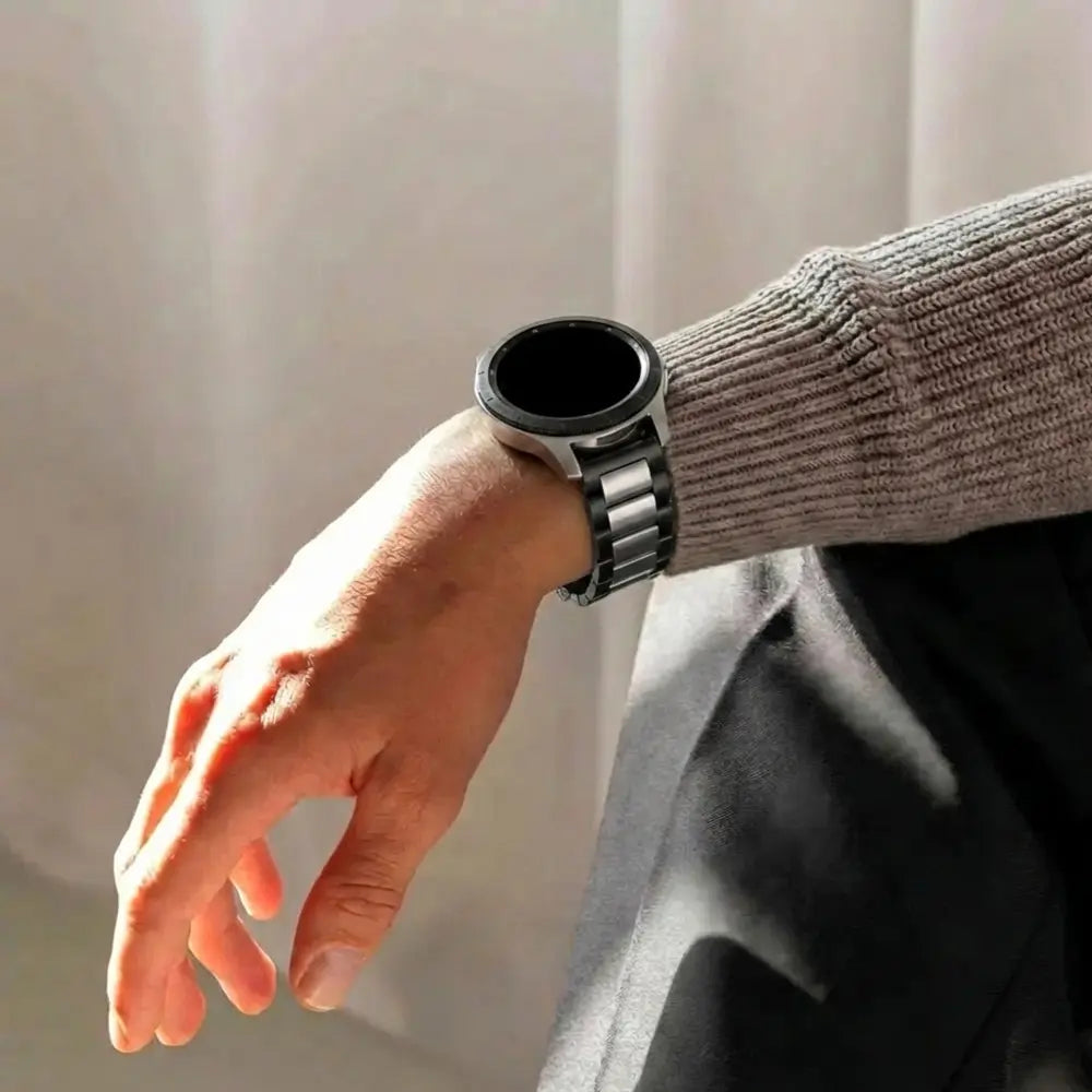 Bracelet acier Samsung Galaxy Watch 46mm (noir/argent)