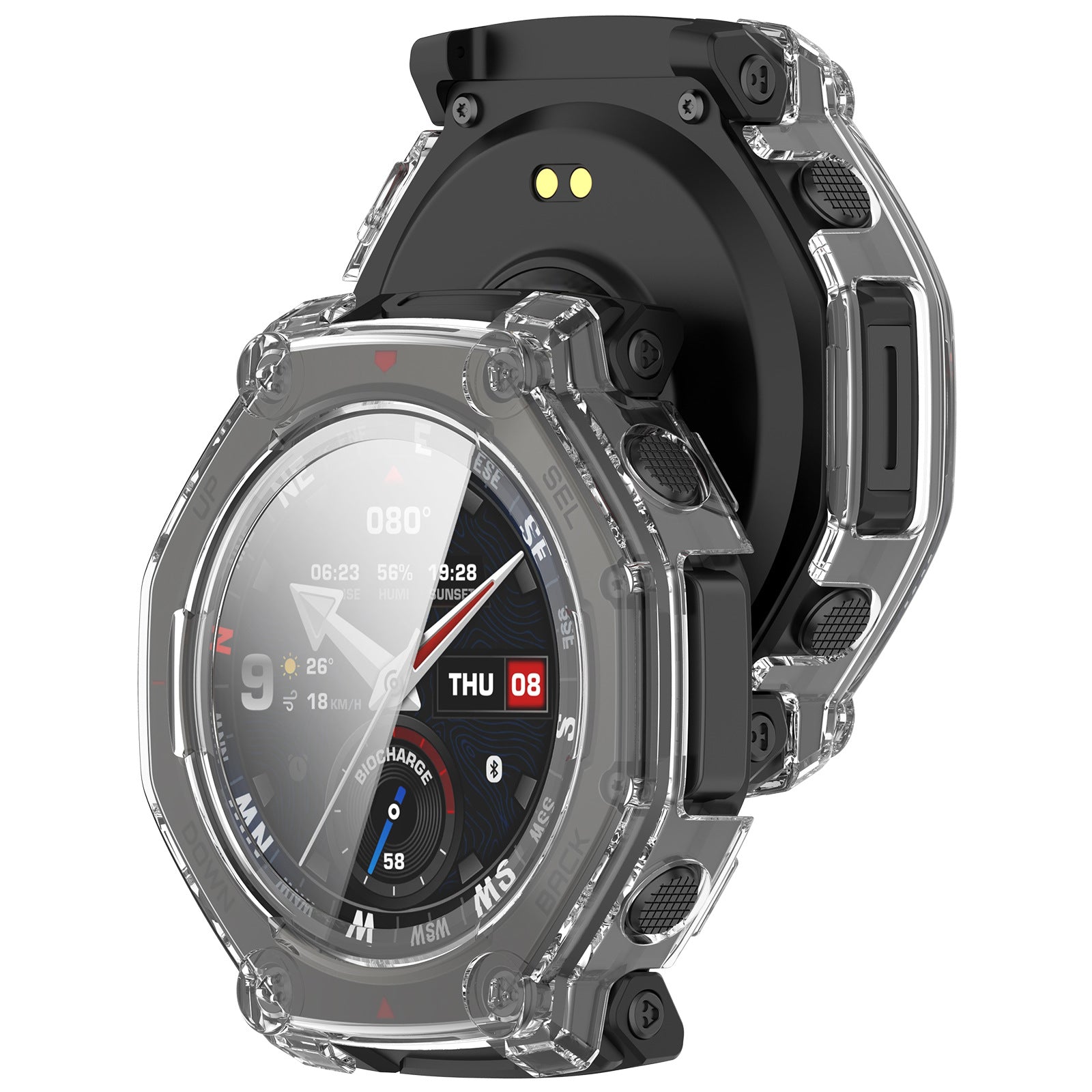 Coque dure avec verre Amazfit T-Rex 3 Pro - 48mm (transparente)