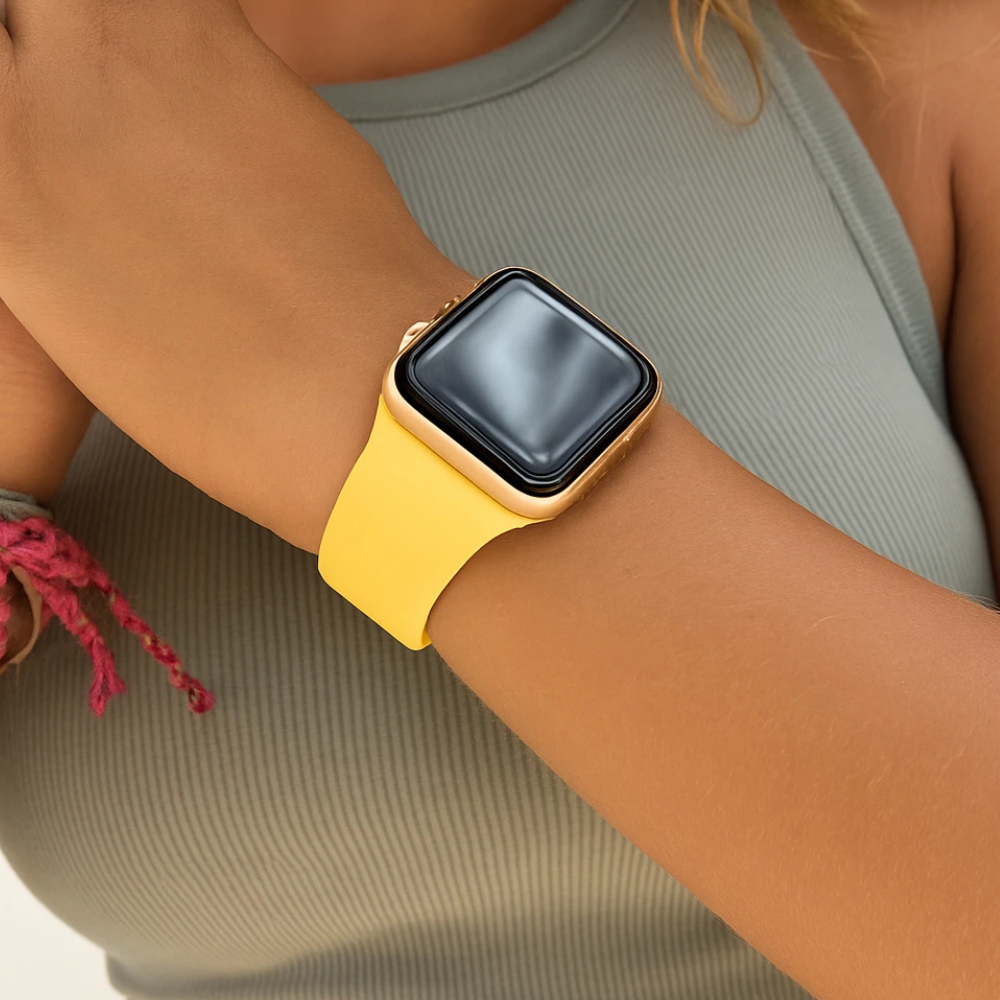 Bracelet silicone Apple Watch (jaune)