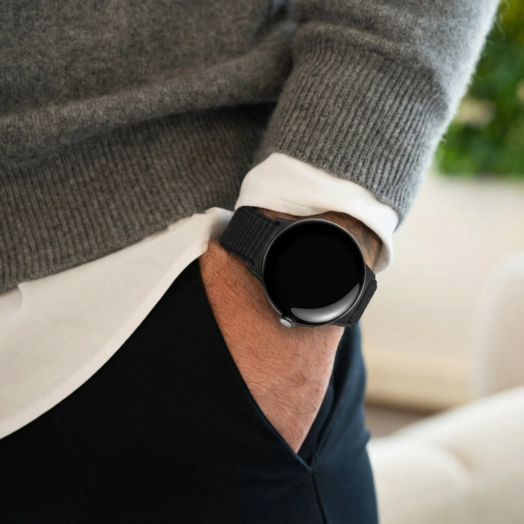 Google Pixel Watch 3 - 45mm Nylon Strap (Black)