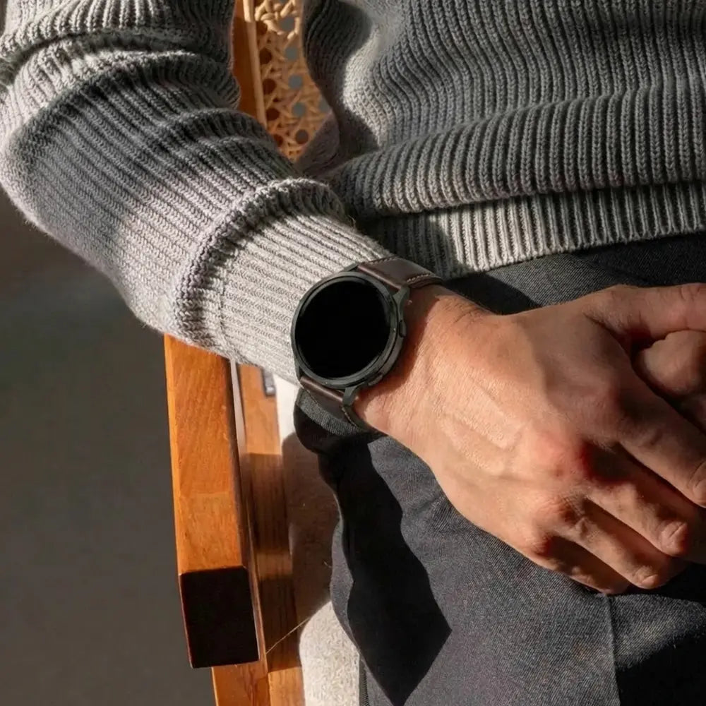 Bracelet cuir Samsung Galaxy Watch 7 - 44mm (marrón fonce)