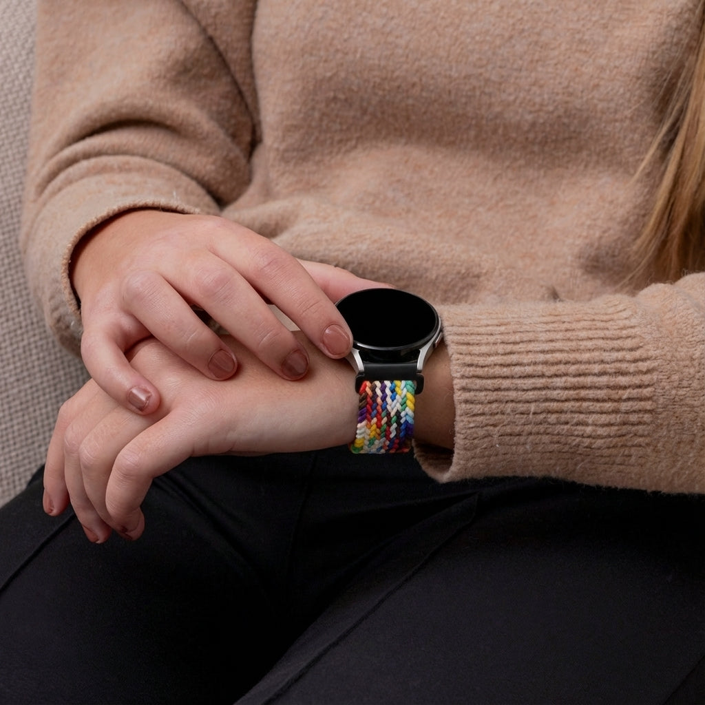 Bracelet tissé avec boucle Huawei Watch 5 - 42mm (arc-en-ciel)