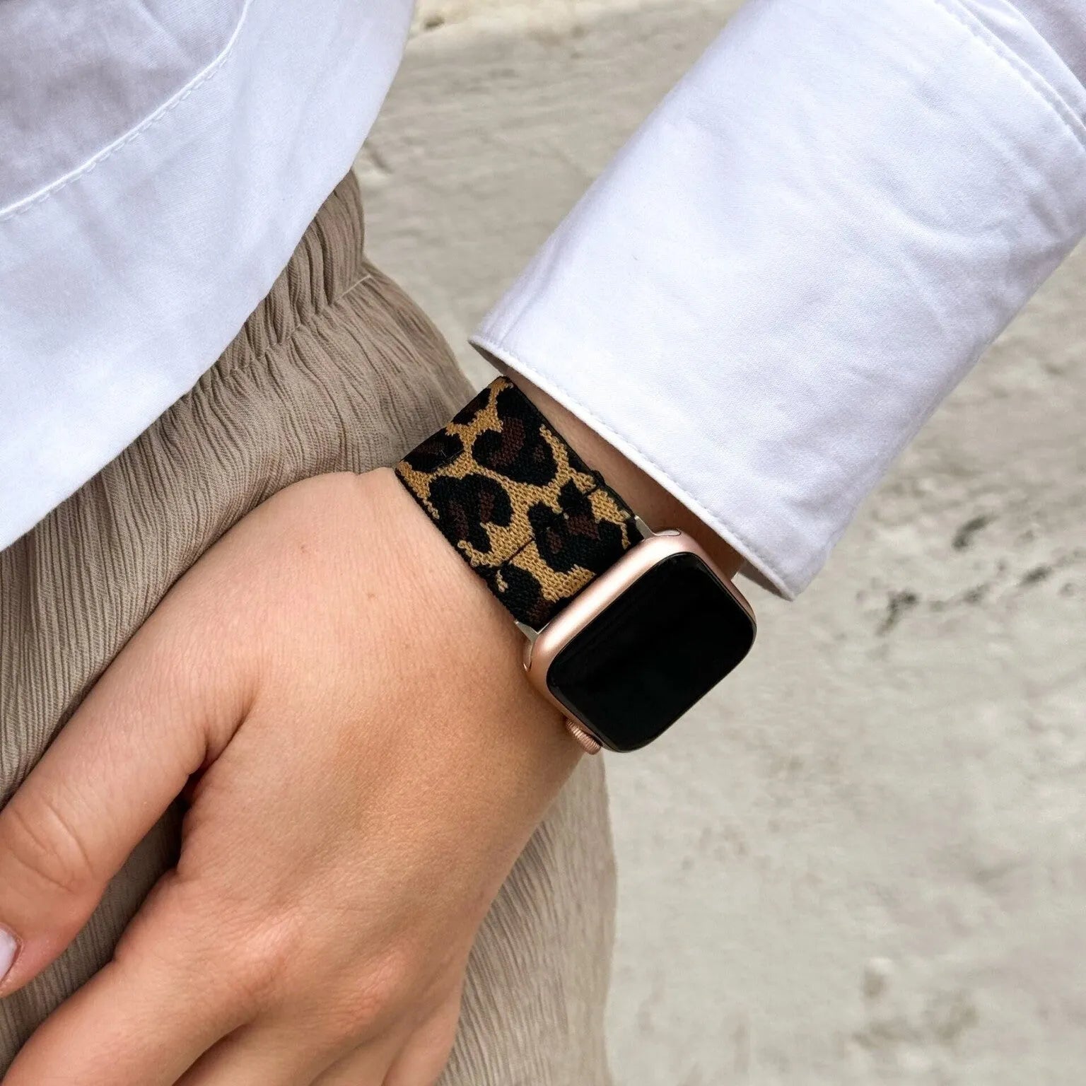 Bracelet élastique Apple Watch (léopard)