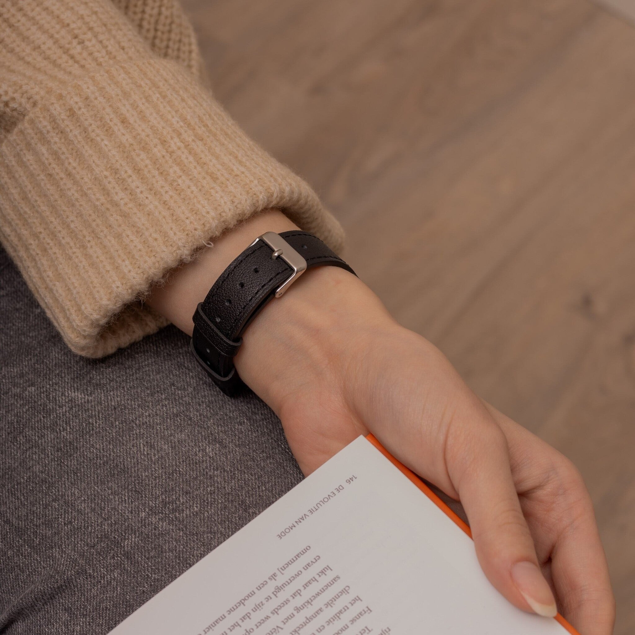 Bracelet cuir Fossil Gen 5 (noir serré)