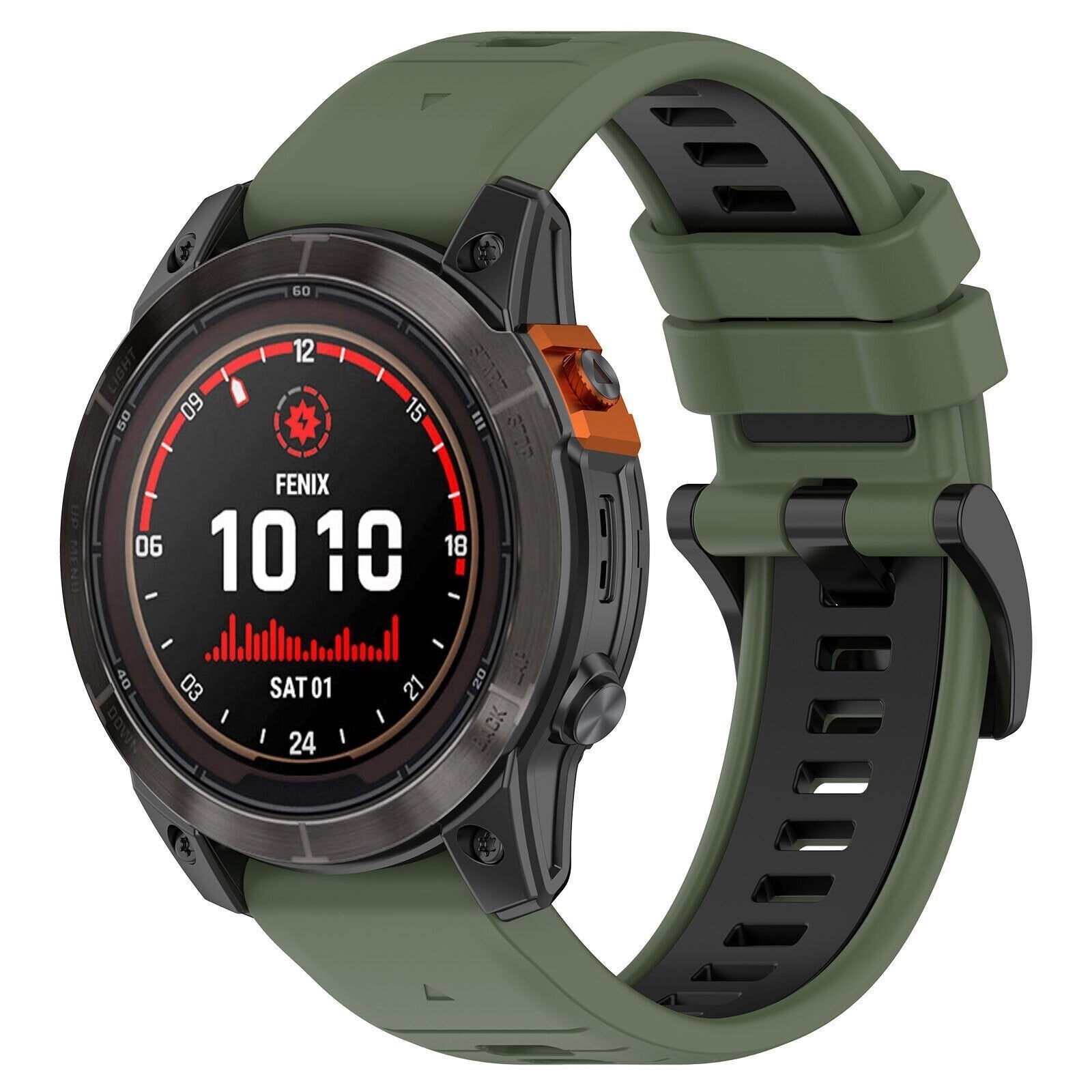 Bracelet sport avec boucle Garmin Approach S70 - 47mm (vert olive/noir)