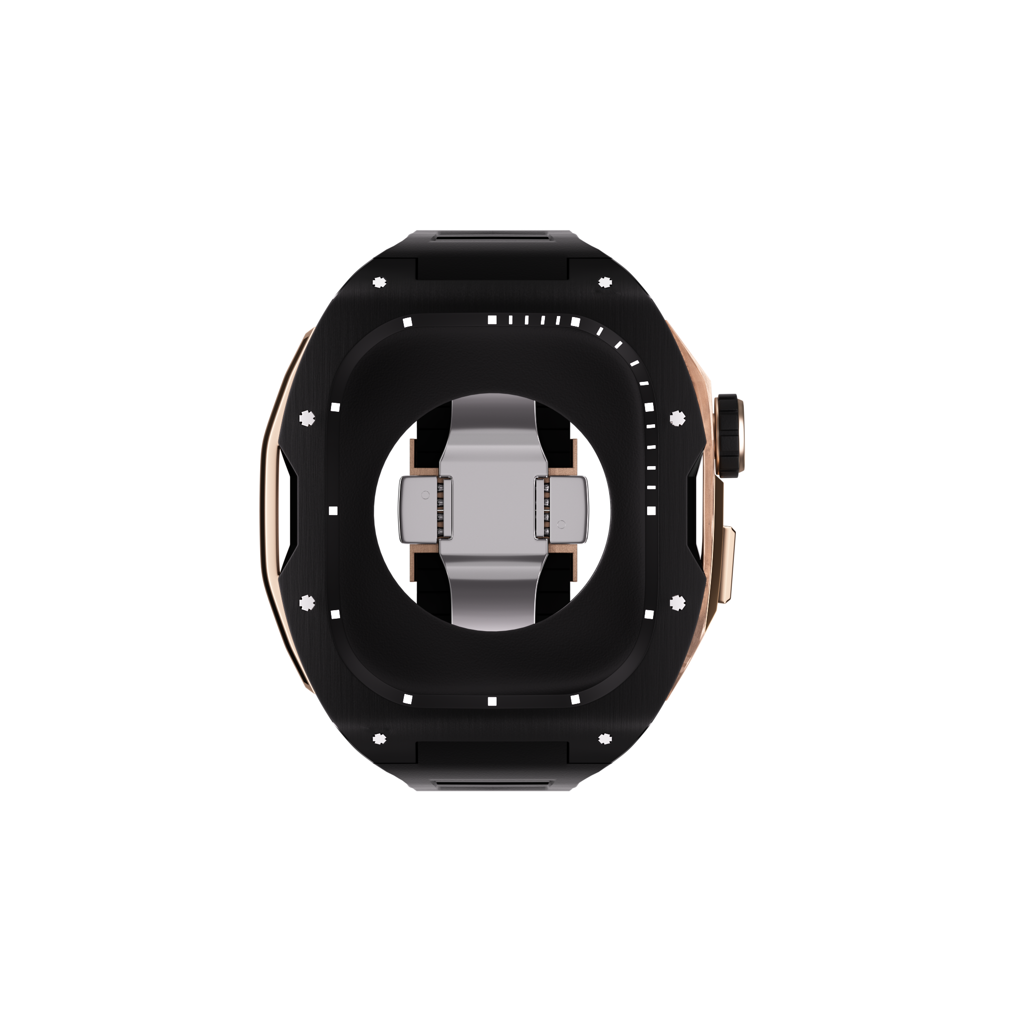 Reqior Boîtier avec bracelet en caoutchouc Apple Watch 45mm (noir/rose or)