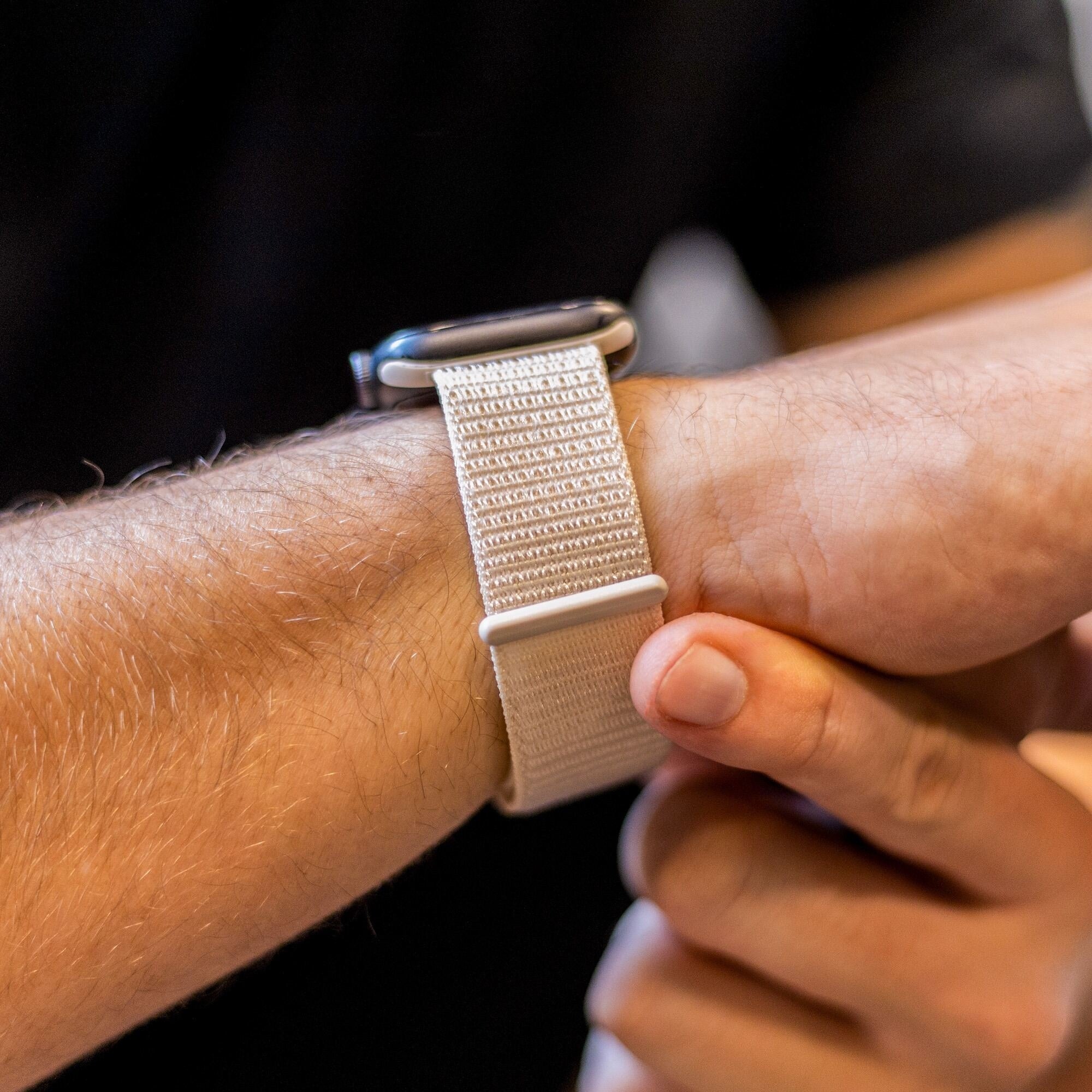 Bracelet Apple Watch nylon (lumière stellaire)