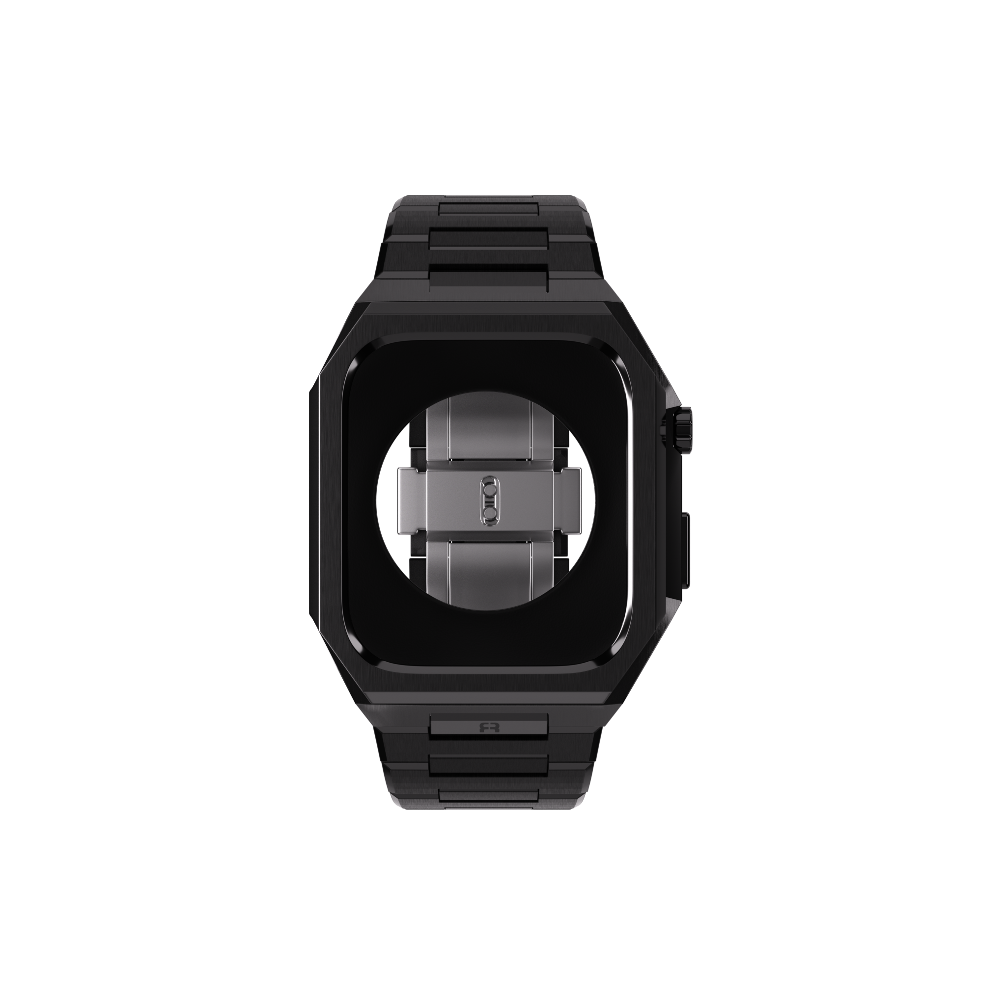 Reqior Apple Watch 45mm Case with Steel Strap 'Nautilus' (Black)