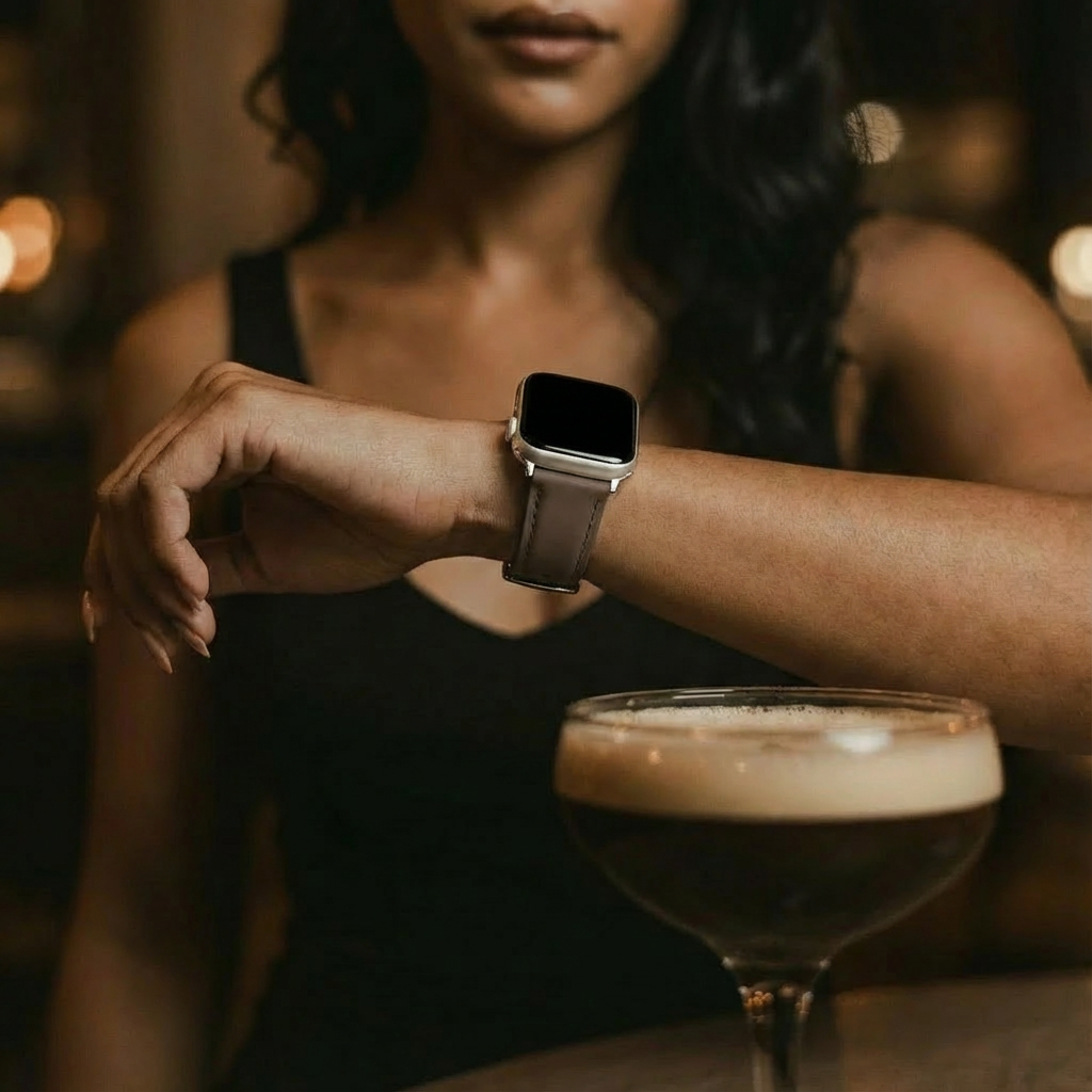 Bracelet cuir 'Slimfit' Apple Watch (café foncé)