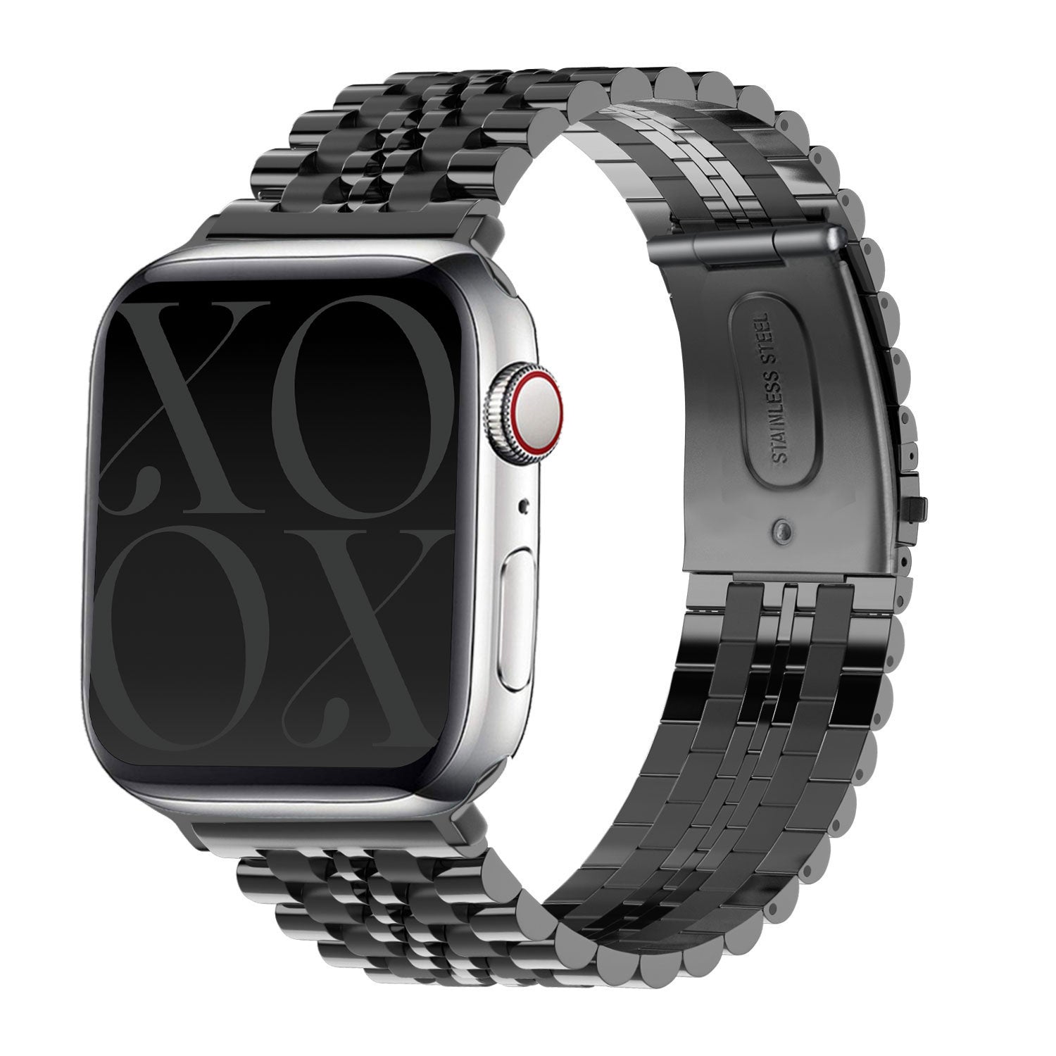 Bracelet acier xoxo Wildhearts Apple Watch (noir)