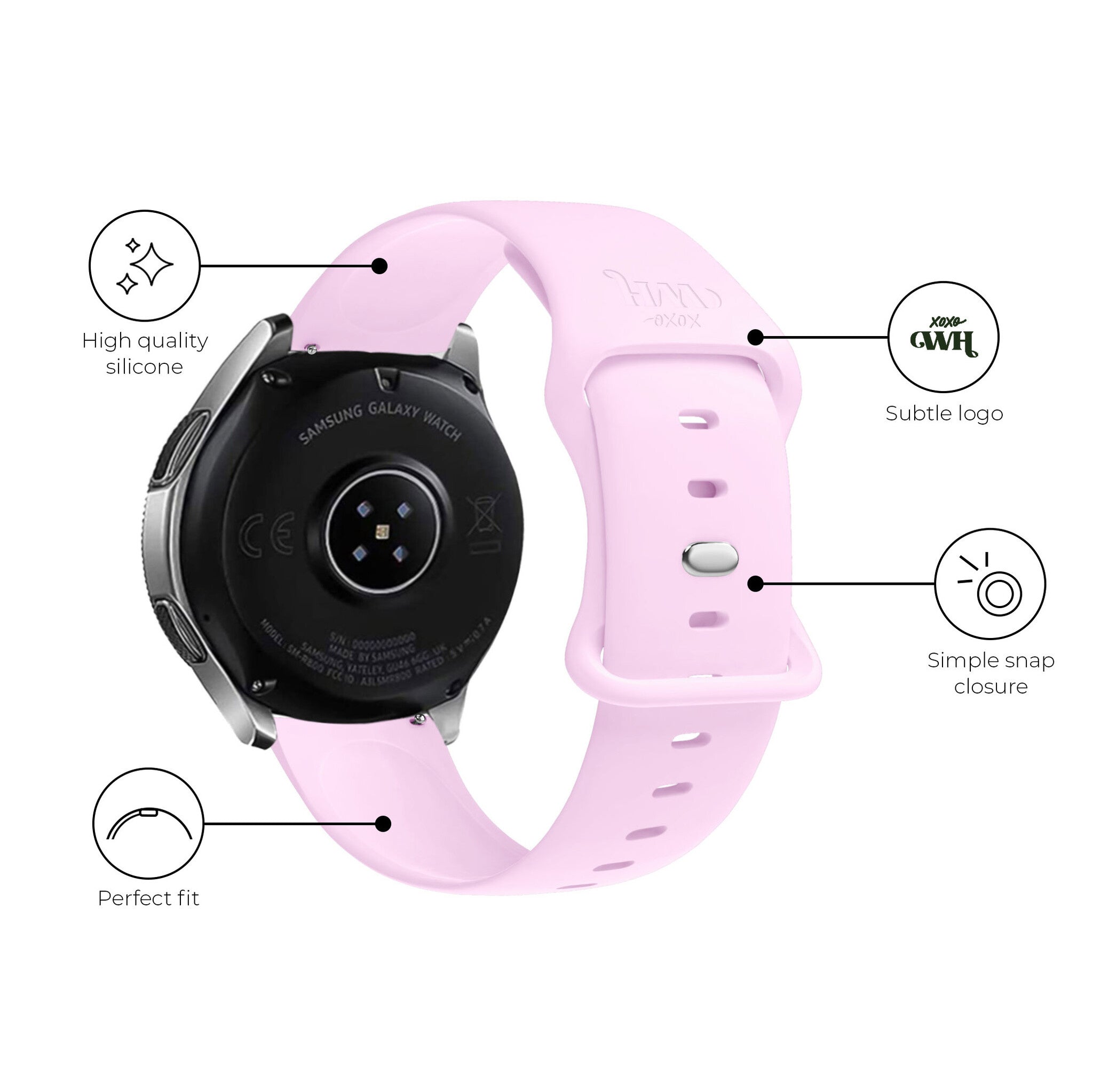 Bracelet silicone xoxo Wildhearts Samsung Galaxy Watch 3 41mm (rose vif)