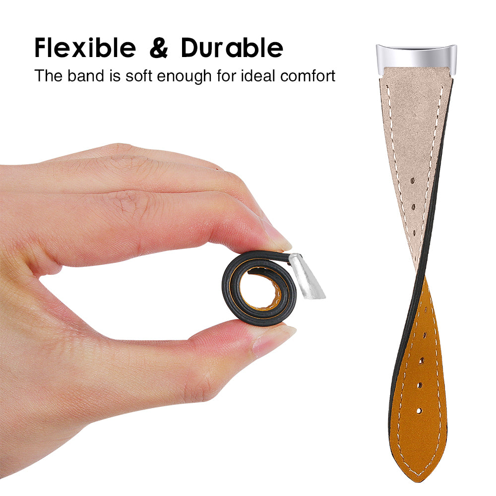 Bracelet cuir moderne Fitbit Charge 5 (beige clair)