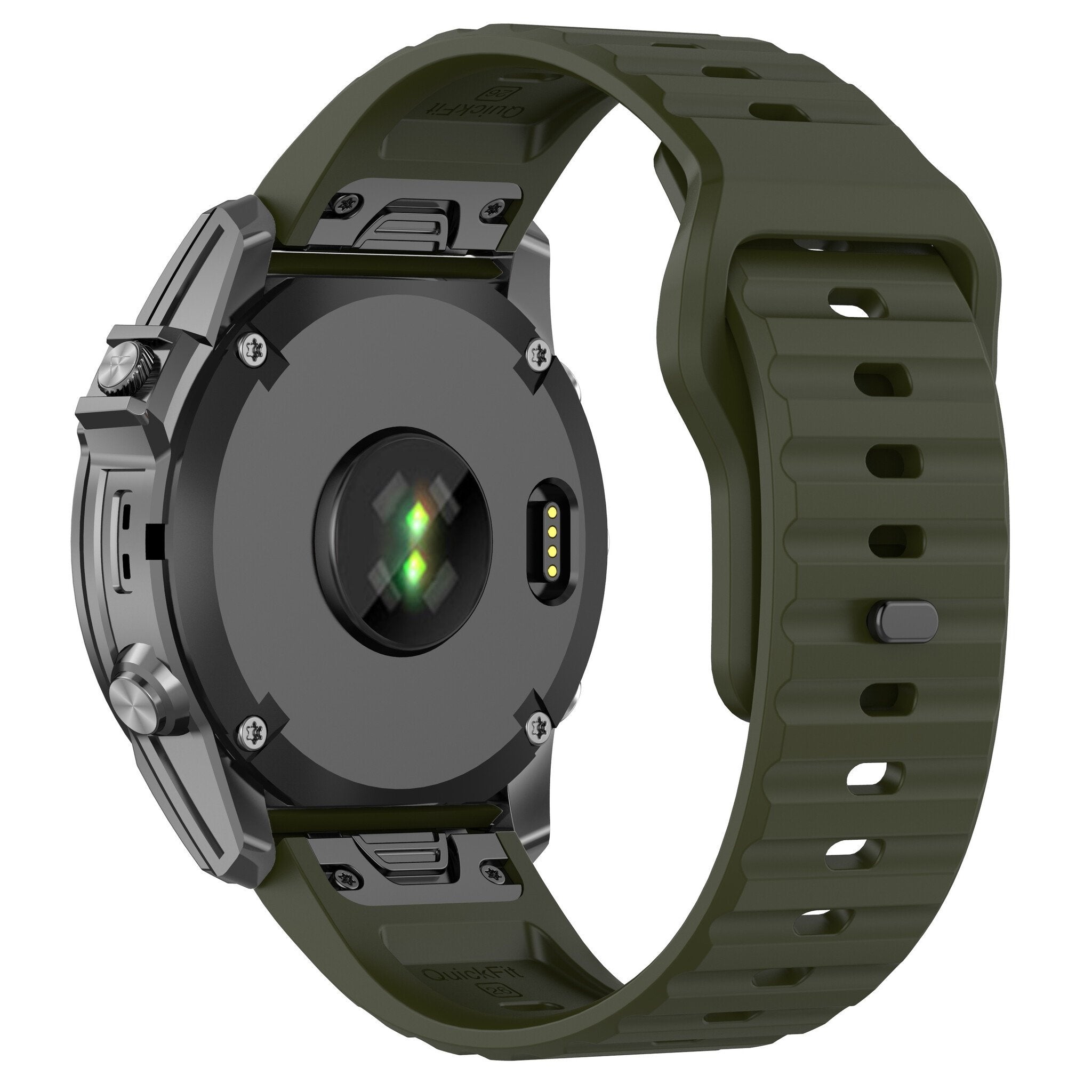 Bracelet silicone Outdoor Garmin Quatix 8 - 51mm (vert militaire)