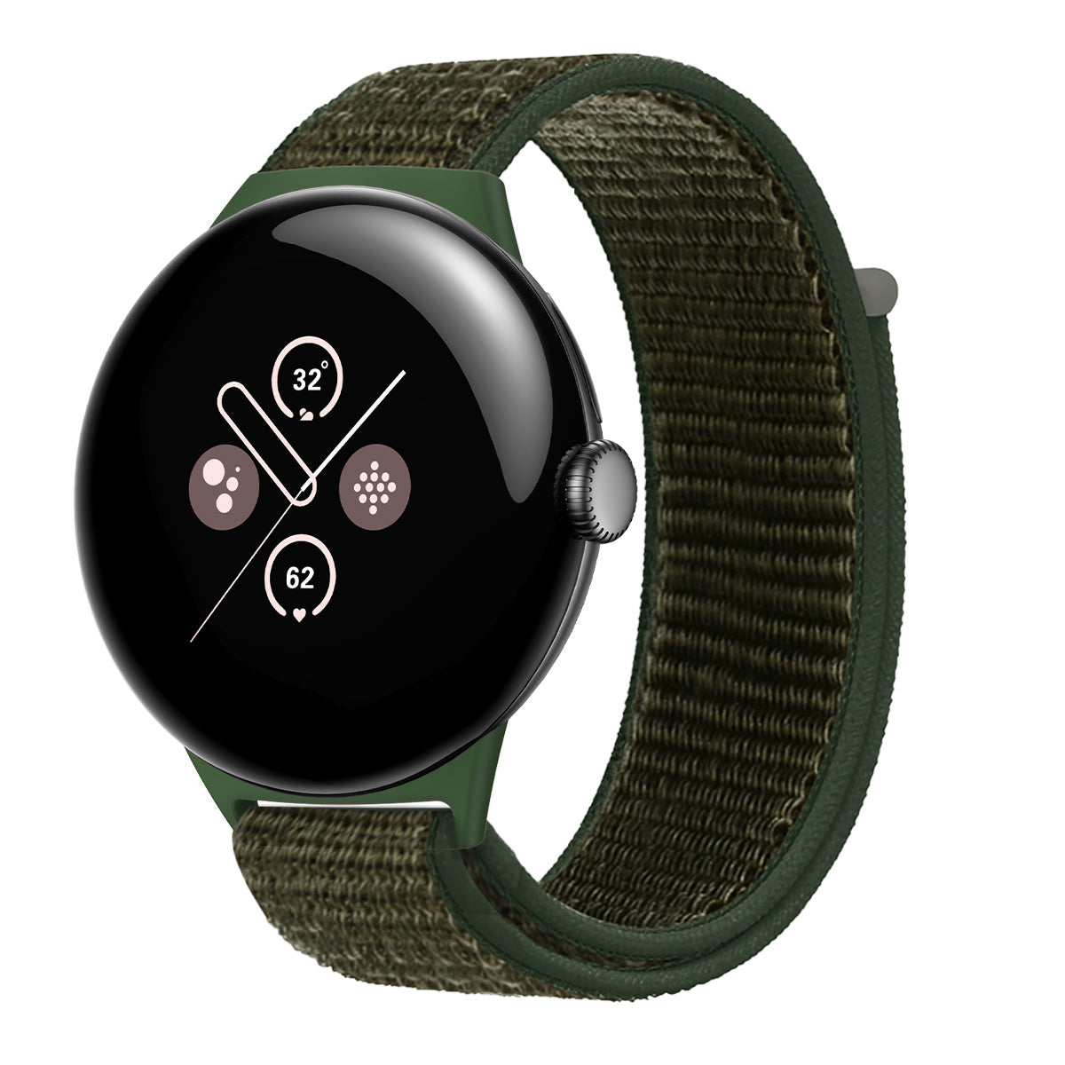 Bracelet nylon Google Pixel Watch 4 - 45mm (vert militaire)