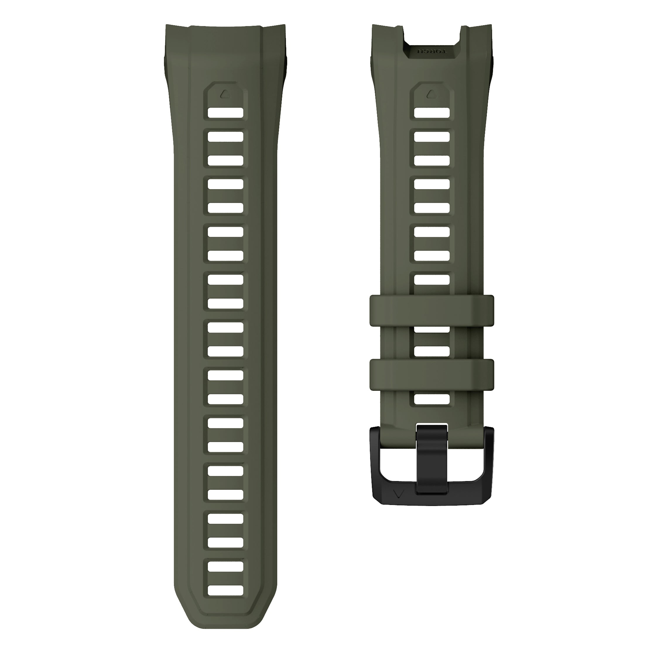 Bracelet silicone 'perfect fit' Garmin Instinct 3 - 45mm (vert armée)