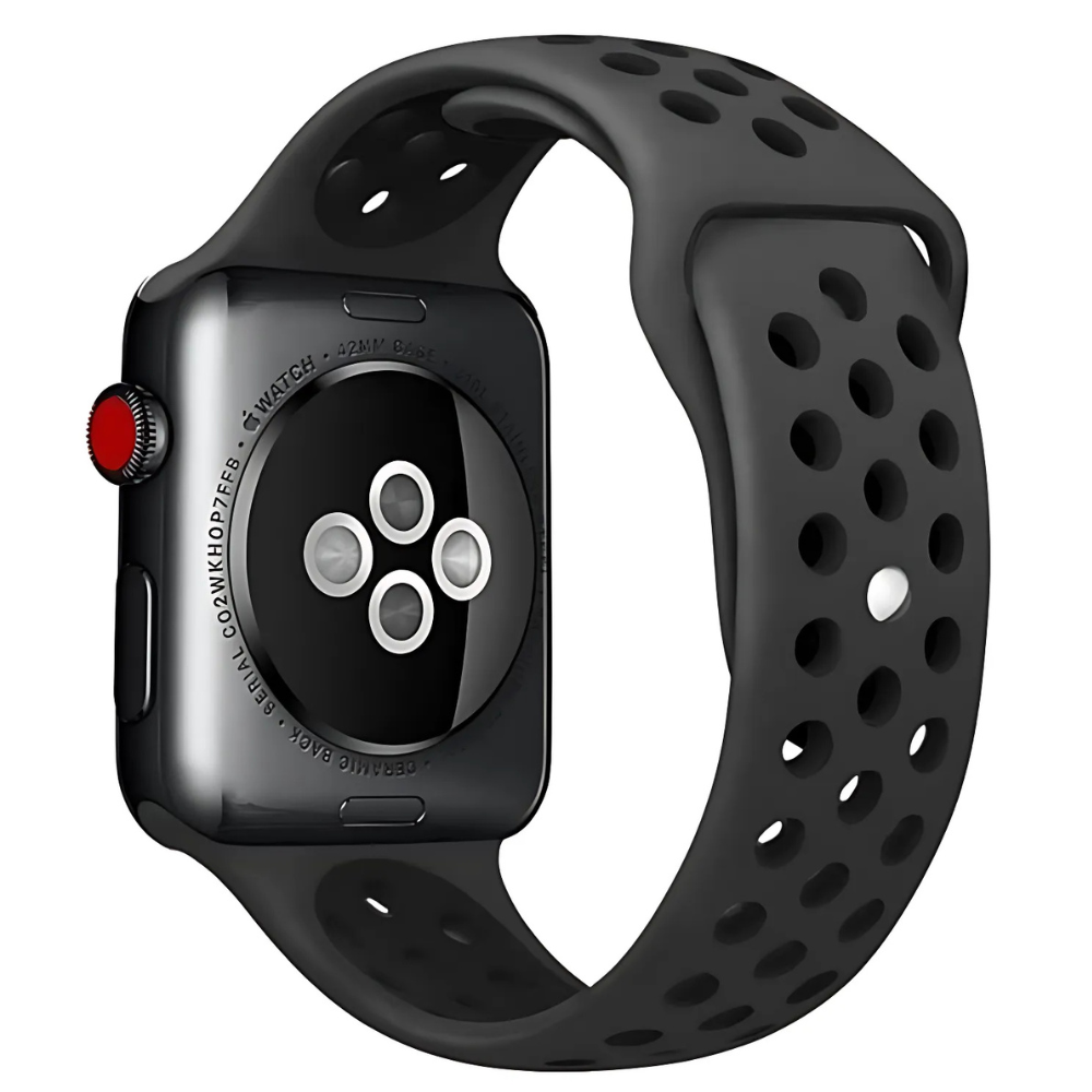 Bracelet sport Apple Watch (gris foncé / noir)
