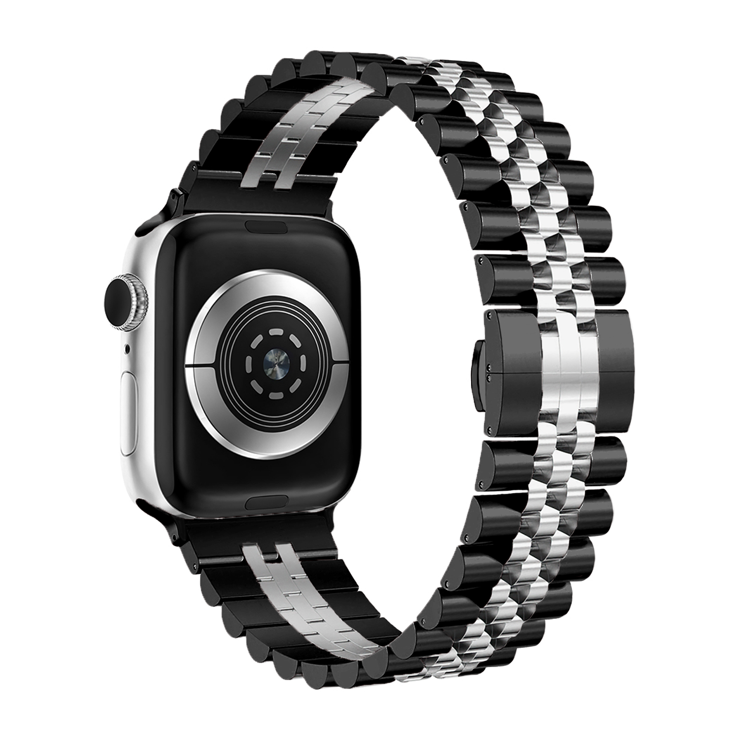 Bracelet acier Jubilee Apple Watch Ultra (noir/argent)