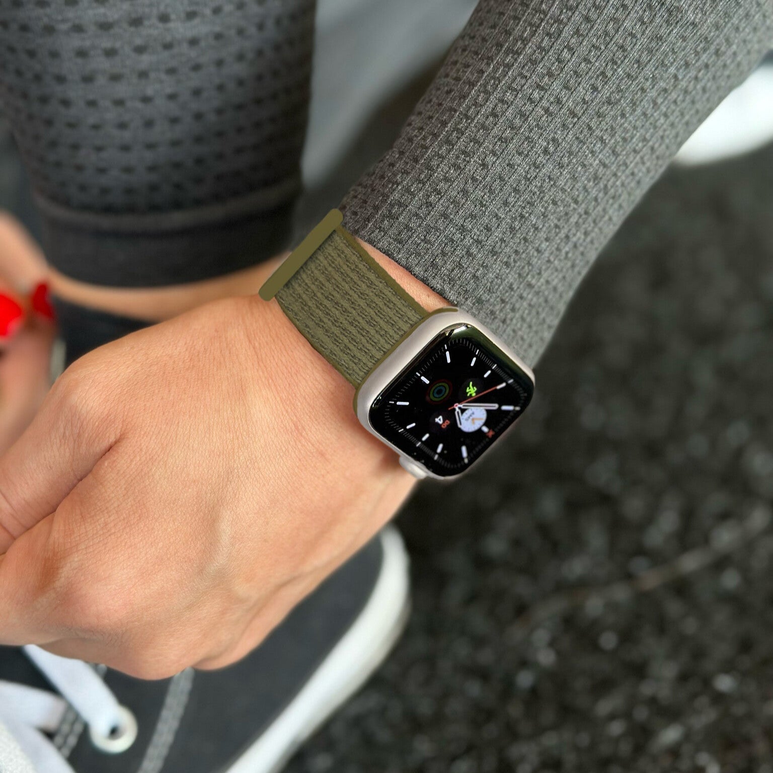 AW Nylon loop band Olijf