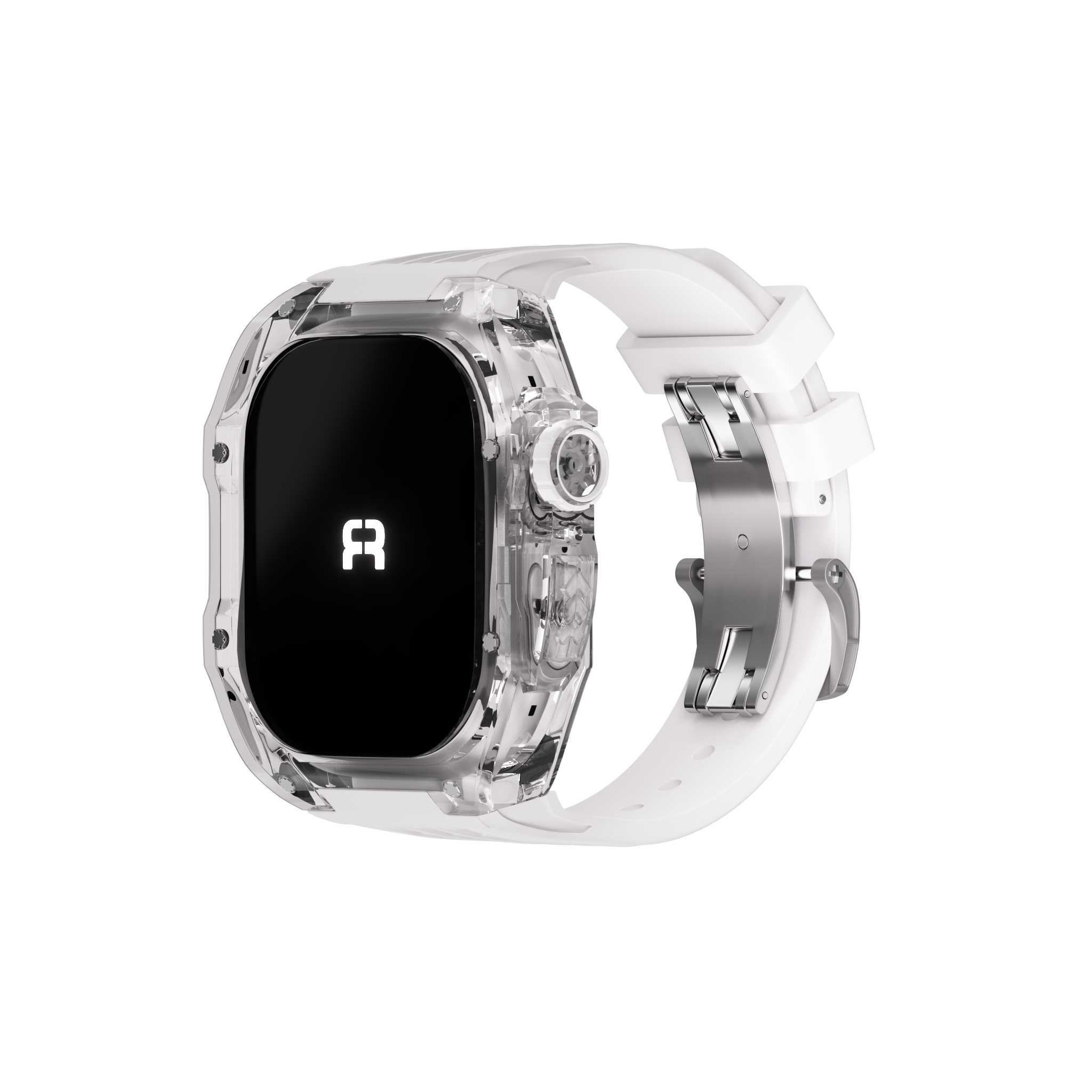 Reqior Boîtier en polymère avec bracelet en caoutchouc Apple Watch 45mm (transparente)