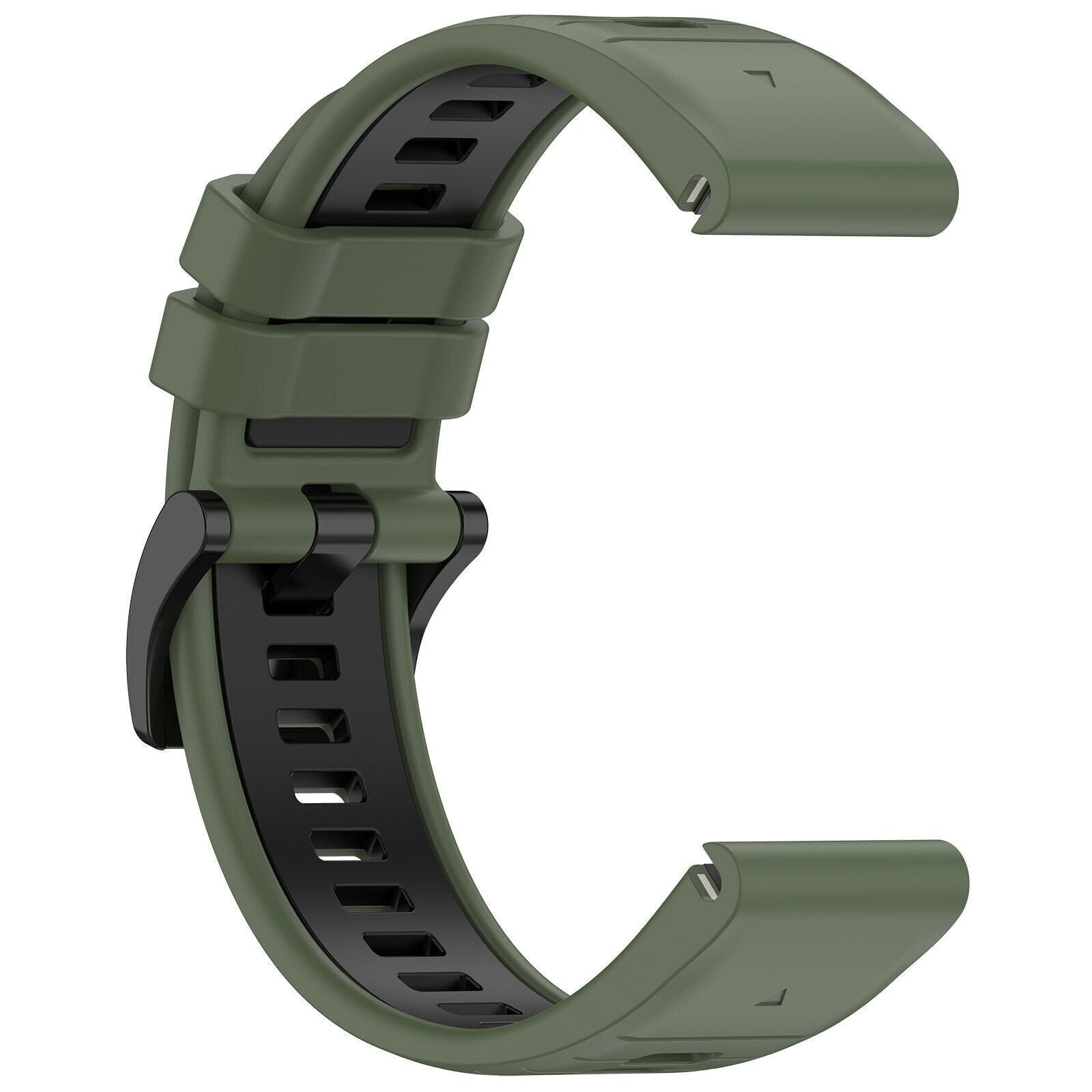 Bracelet à boucle sportive Garmin Forerunner 970 (vert olive/noir)